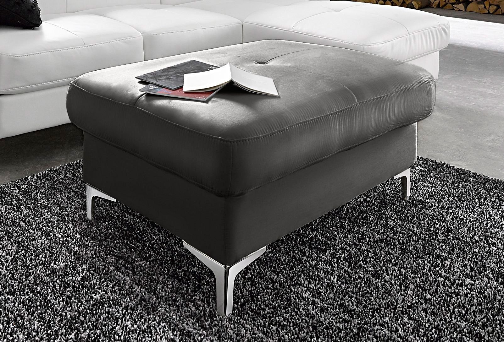 COTTA Polstergarnitur »Sammy U-Form«, (Set, Tiefe der Recamiere 169 cm), Set bestehend aus: Wohnlandschaft mit Kopfteilverstellung & Hocker
