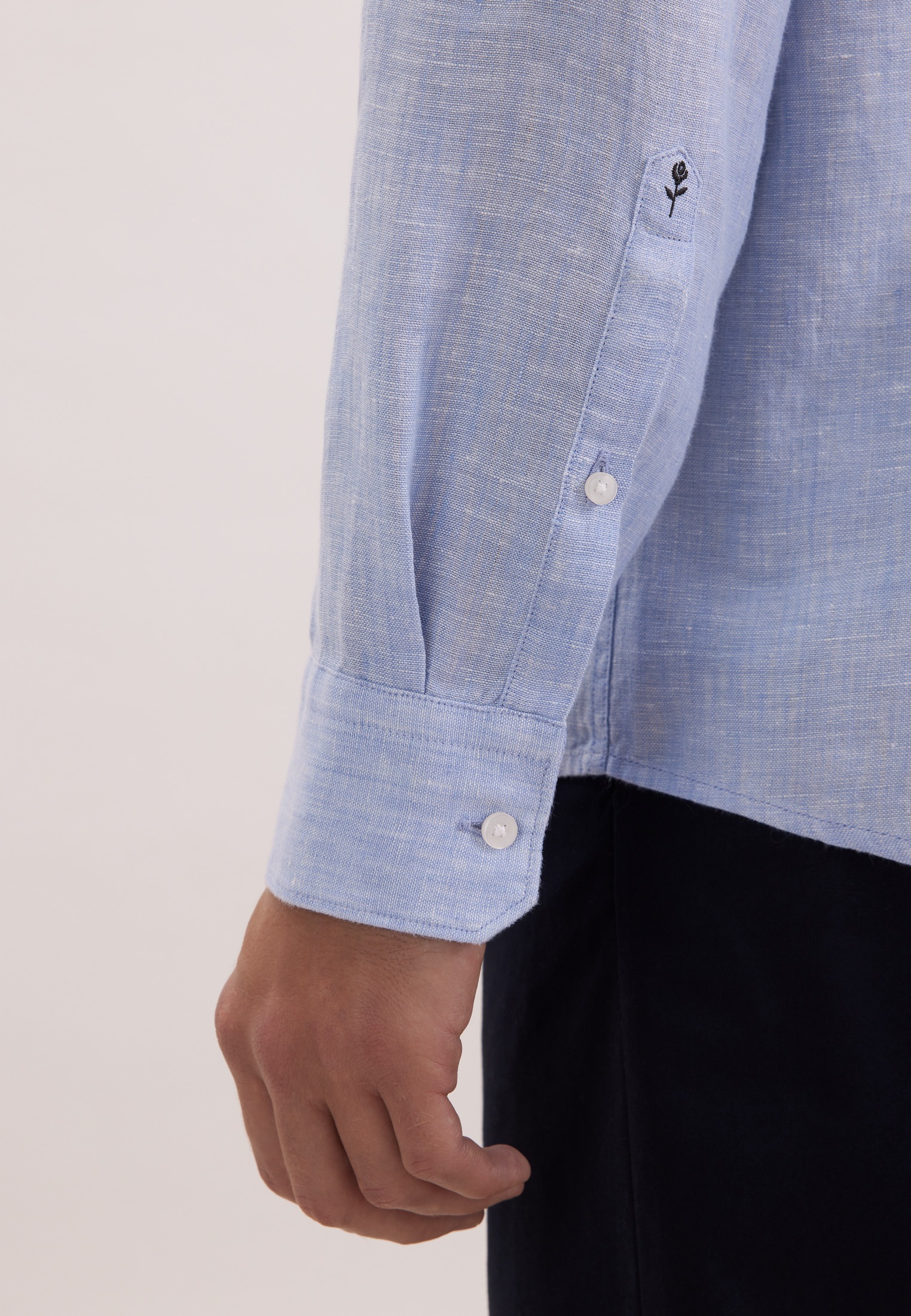 seidensticker Leinenhemd »Schwarze Rose« Shaped 1/1 Kentkragen Uni