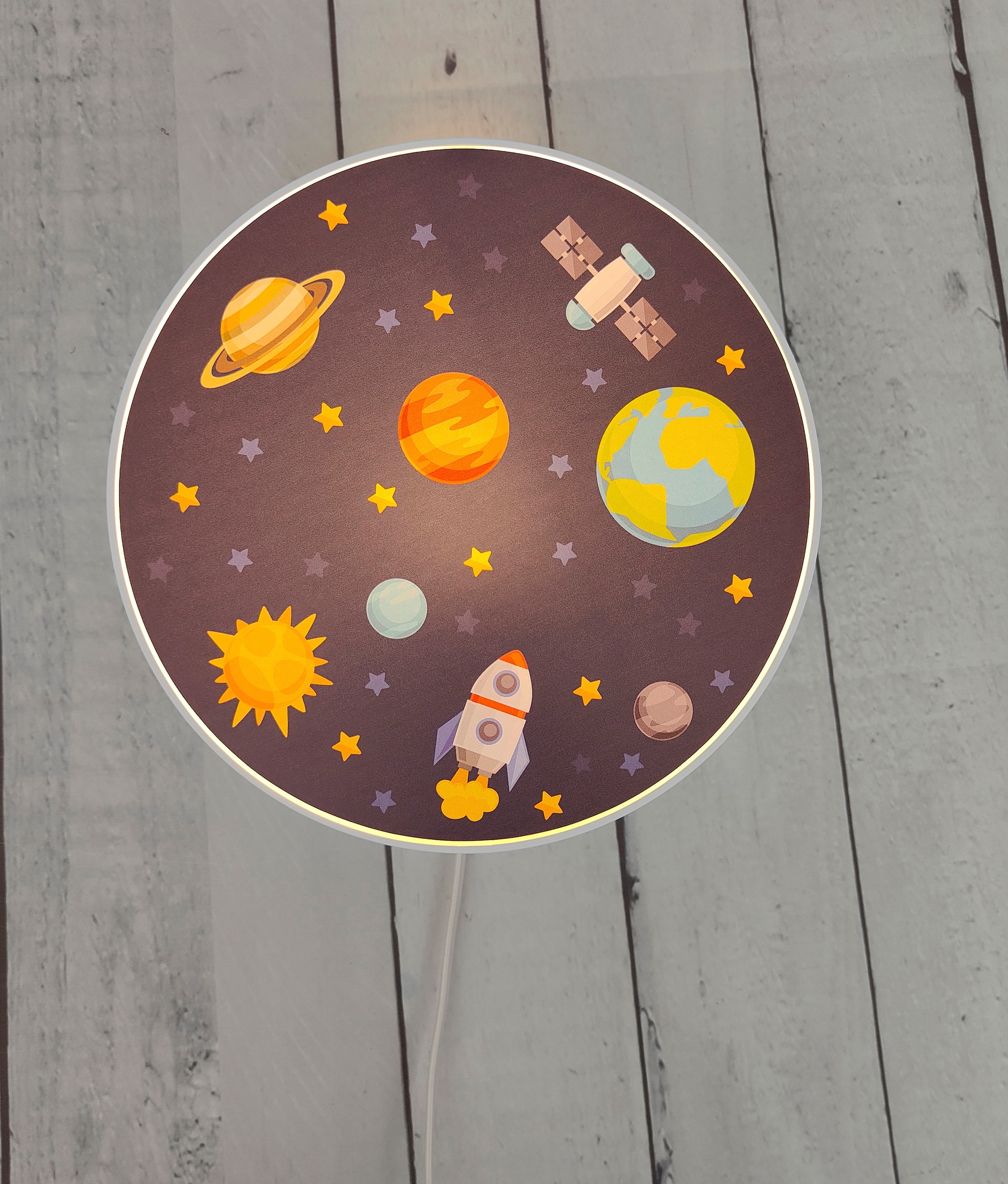niermann Wandleuchte »Weltall, Kinderlampe,  Kinderzimmer« E14 1 Stk. bruchsicheres Gehäuse