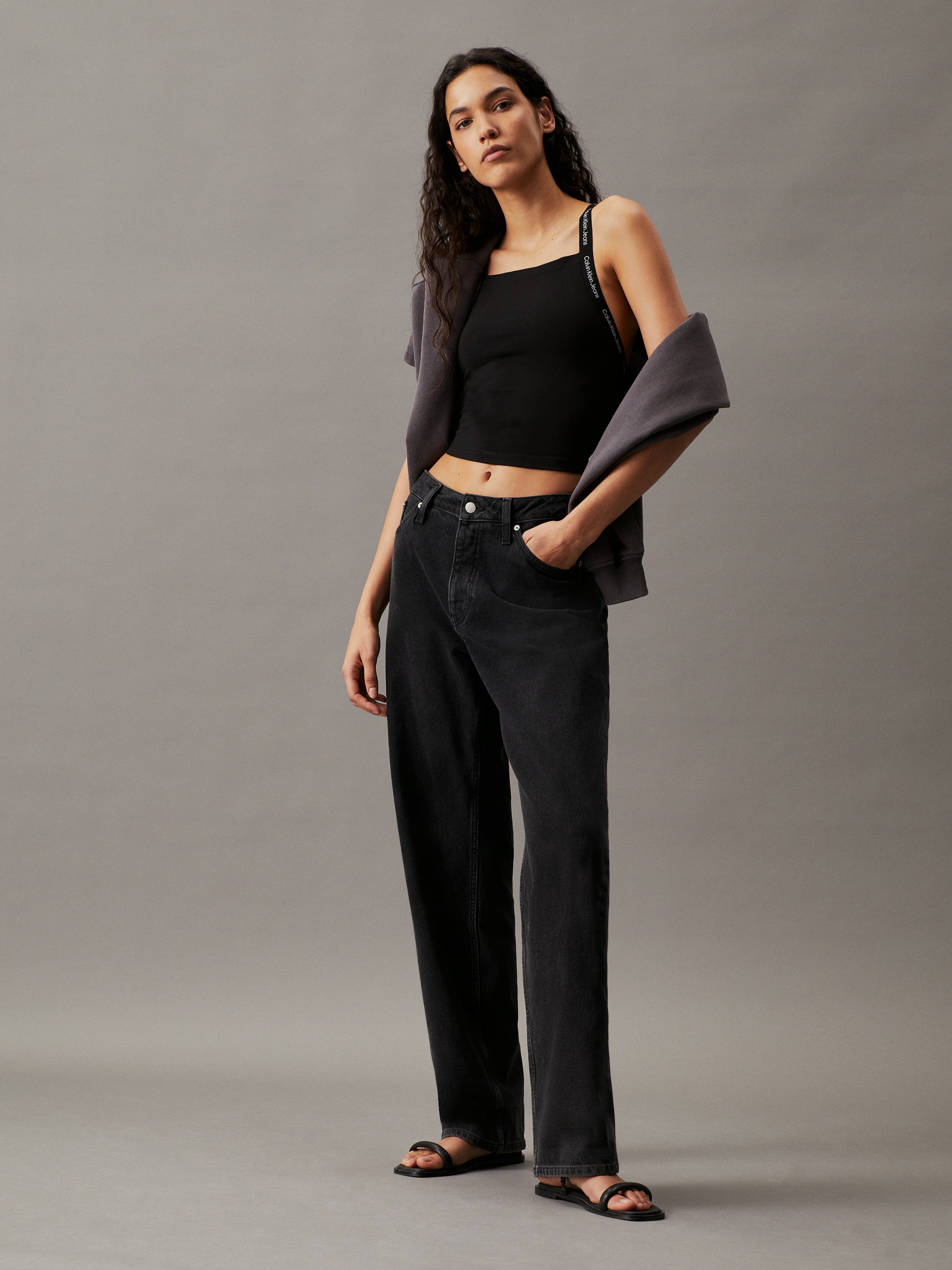 Calvin Klein Jeans Spaghettitop »LOGO ELASTIC STRAPPY TOP«, mit Logoschriftzug