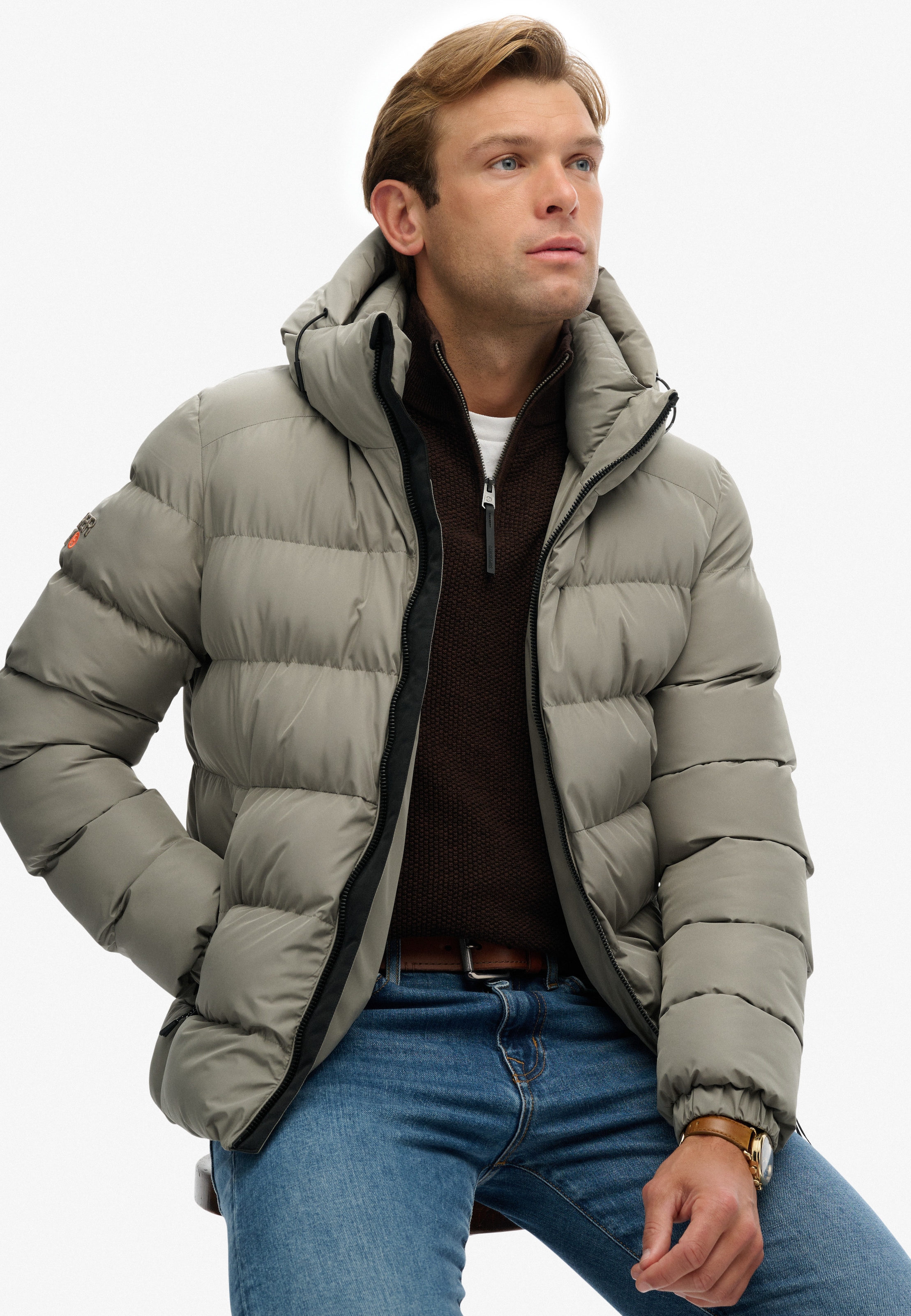 Superdry Steppjacke »HOODED SPORTS PUFFER JACKET«, mit Kapuze