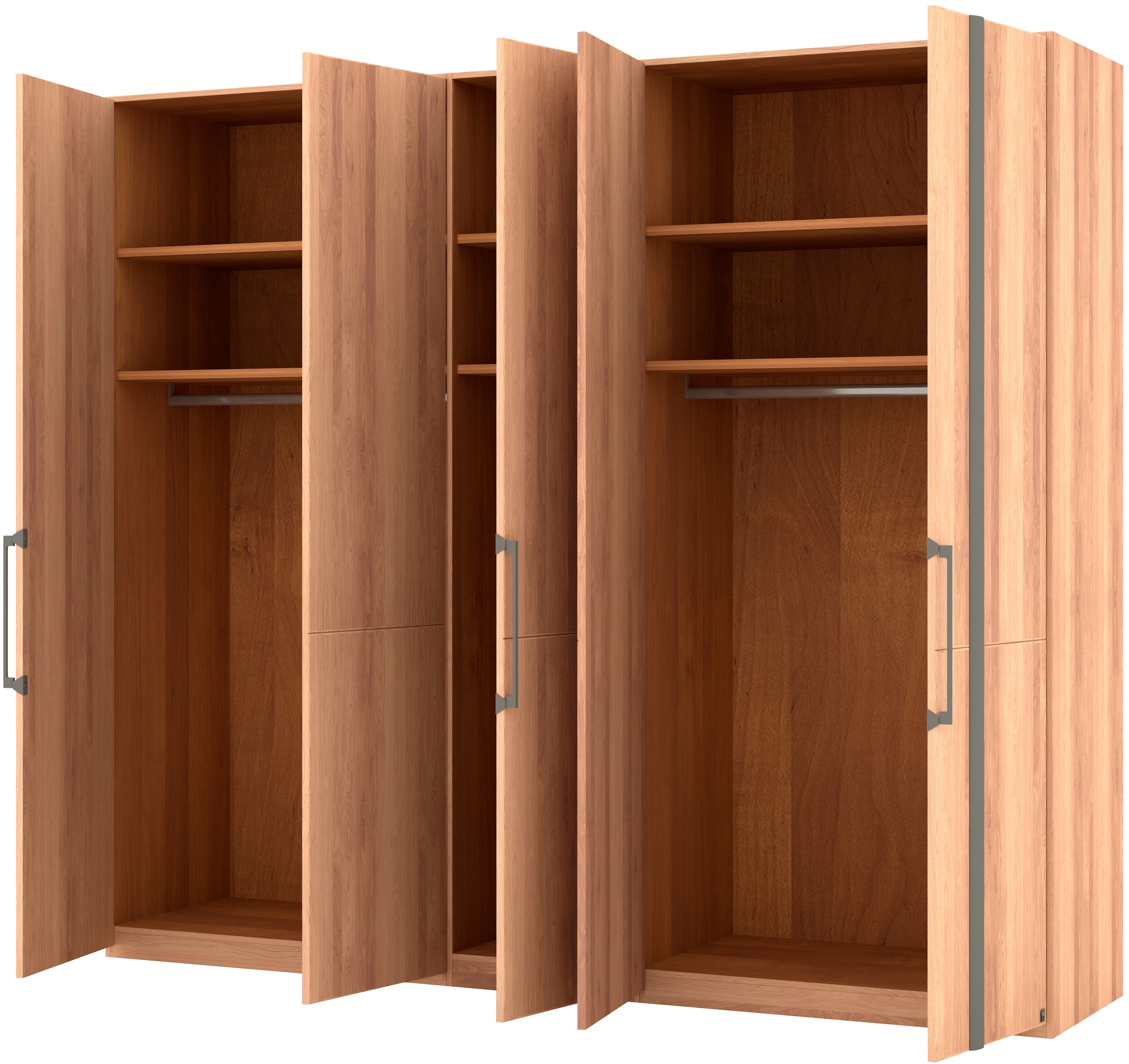 Musterring Drehtürenschrank »Sorrent, Kleiderschrank, teilmassiv Eiche«, (mit Türdämpfern, in 5 Breiten & 2 Höhen, extra Böden, MADE IN GERMANY), Türen in Eiche massiv mit Absetzung in Schiefer, verschiedene Maße