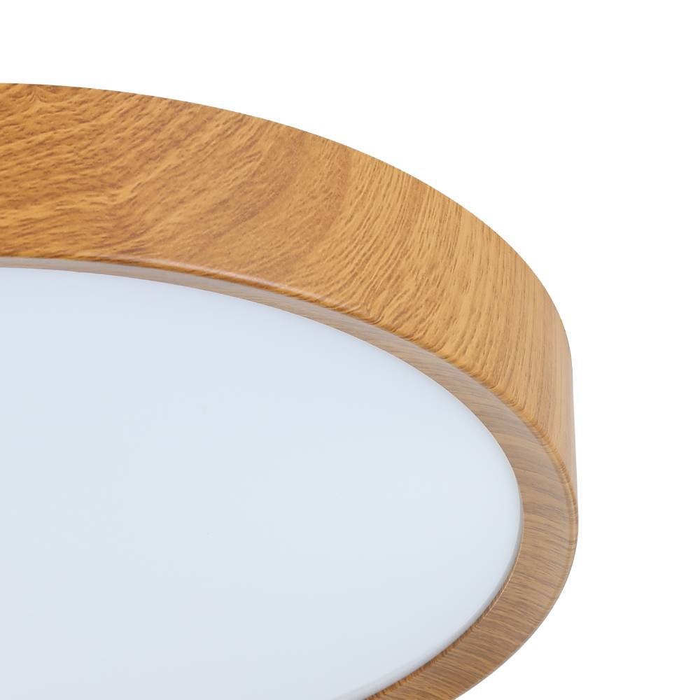EGLO Deckenleuchte »MUSURITA Deckenlampe, Wohnzimmerlampe, Holz-Optik, Stahl + Kunststoff«, 1 flammig, Leuchtmittel LED-Modul | LED wechselbar, LED Deckenlampe, Wohnzimmer, Schlafzimmer, Küche, Flur, modern, 34x6cm