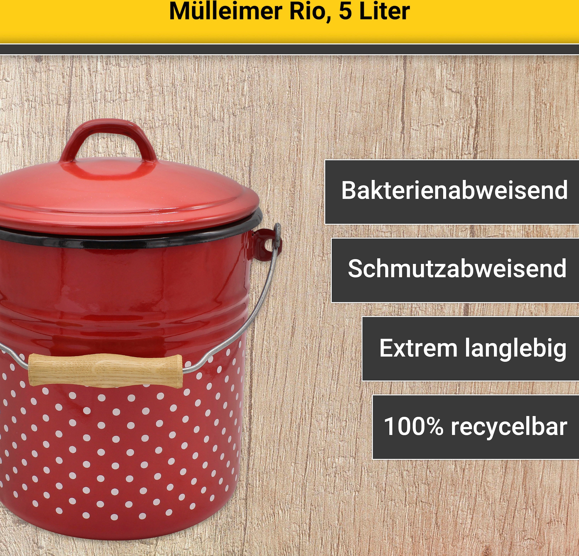 Krüger Mülleimer »Mülleimer mit Deckel bei Rio«, online Europe 5 Liter, in OTTO 1 kaufen Made Behälter
