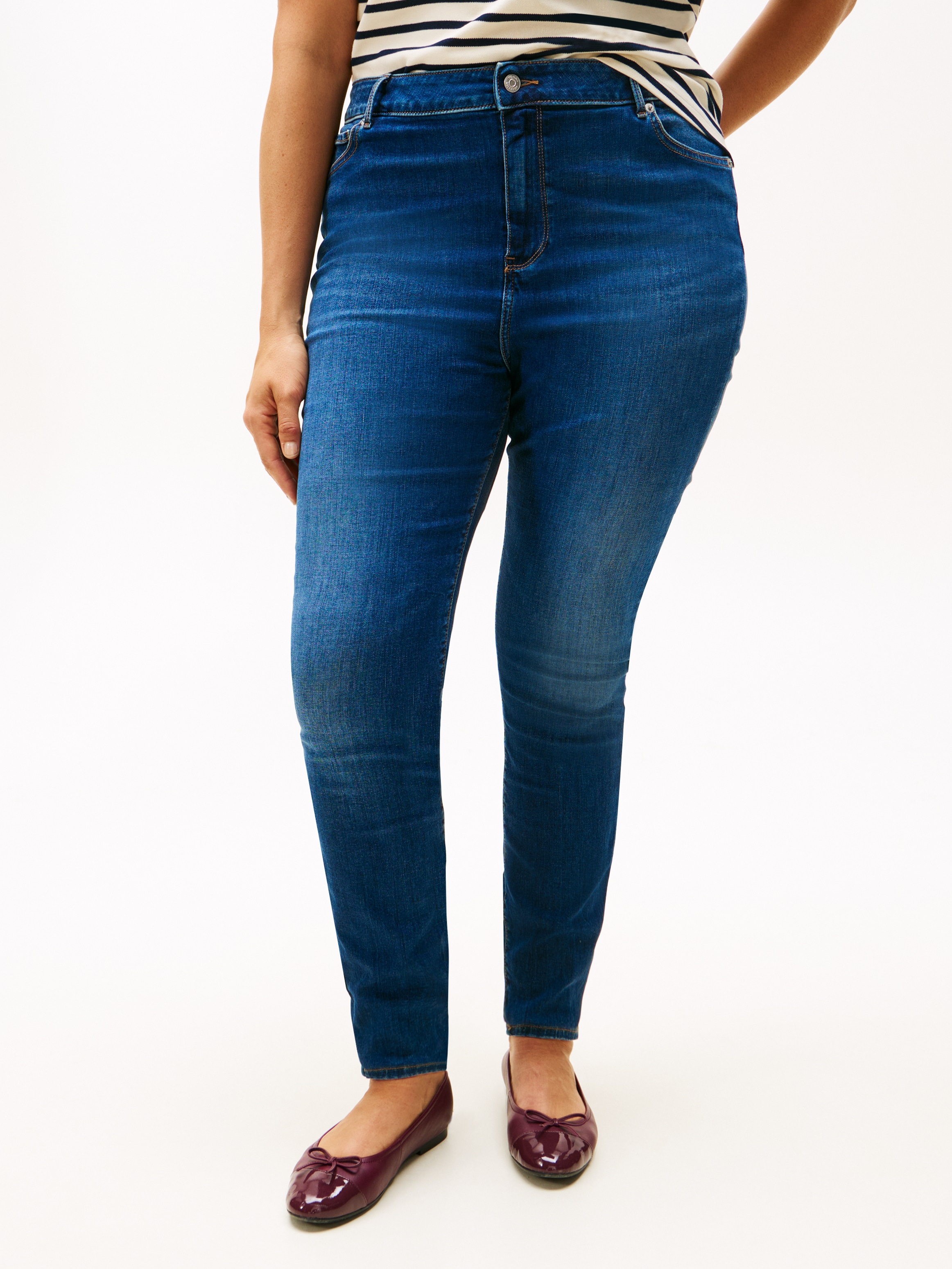 Tommy Hilfiger Curve Skinny-fit-Jeans »CRV DNM BLACK HARLEM U SKINNY HW«, in großen Größen