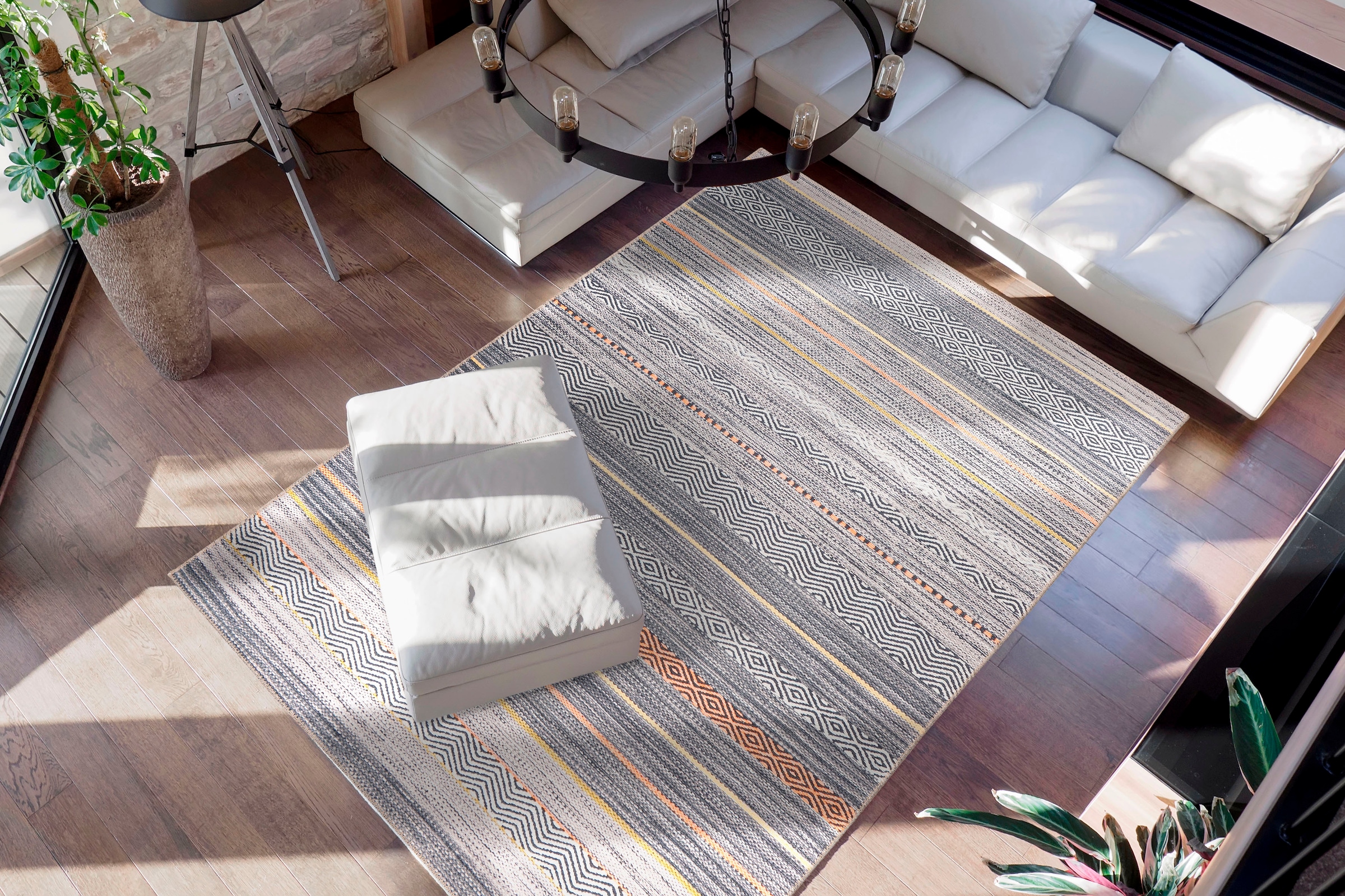me gusta Teppich »Faye 1125«, rechteckig, 6 mm Höhe, Flachgewebe, gedrucktes Motiv, Wohnzimmer, Esszimmer