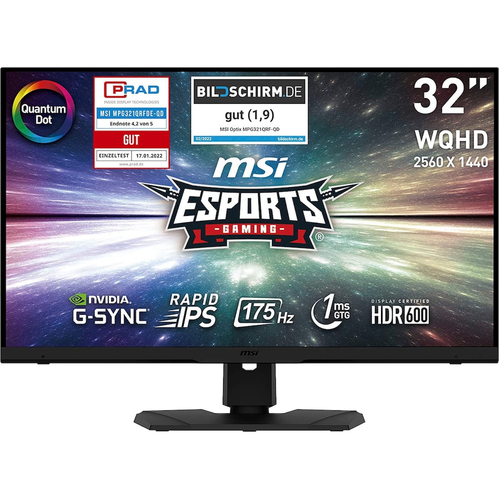 MSI Gaming-LED-Monitor »Optix MPG321QRFDE-QD«, 81,28 cm/32 Zoll, 2560 x 1440 px, WQHD, 1 ms Reaktionszeit, 175 Hz