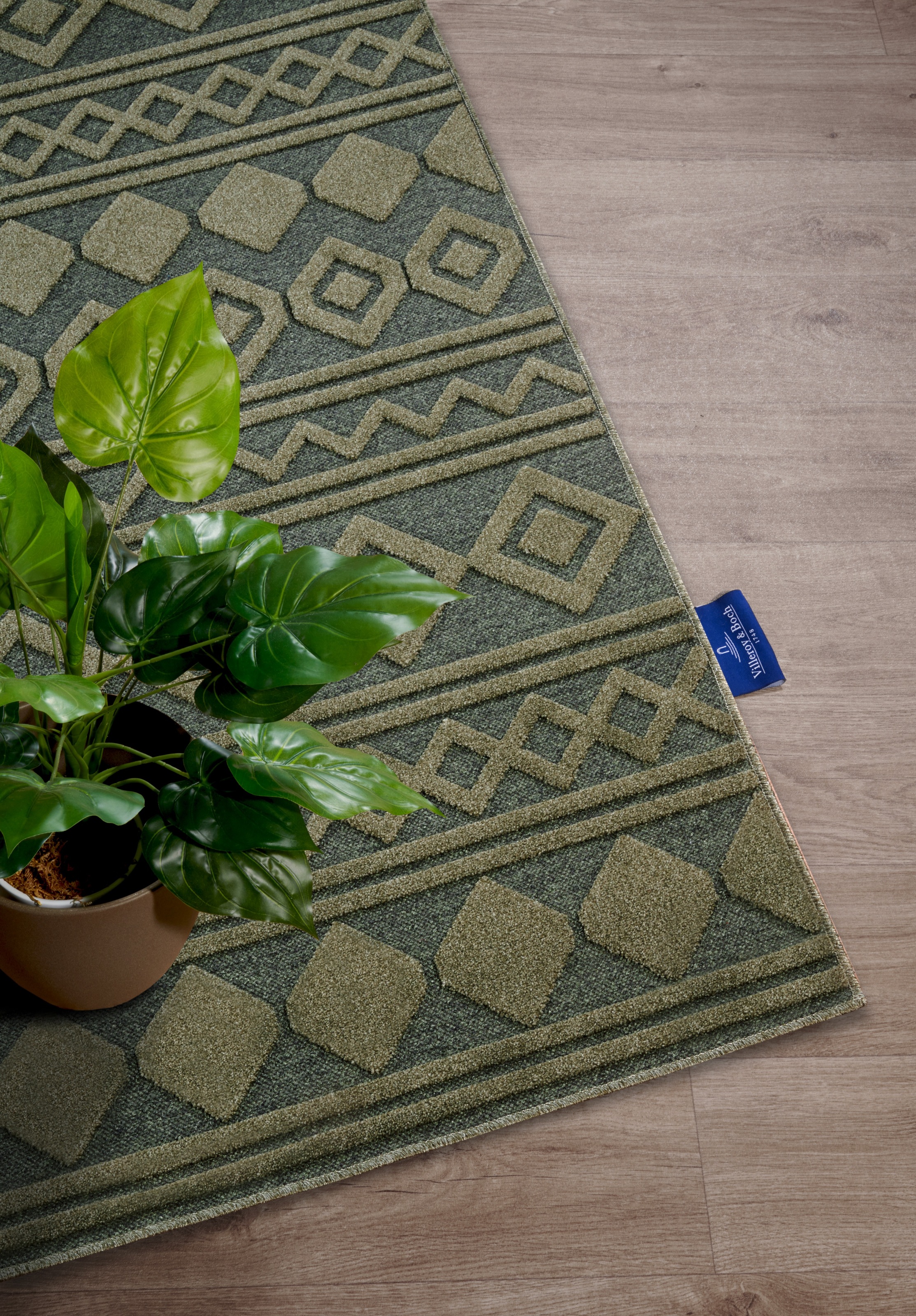 Villeroy & Boch Teppich »Catherine« rechteckig 5,5 mm Höhe Wohnzimmer, Schlafzimmer, Modern, Hoch-Tief Effekt, Flur