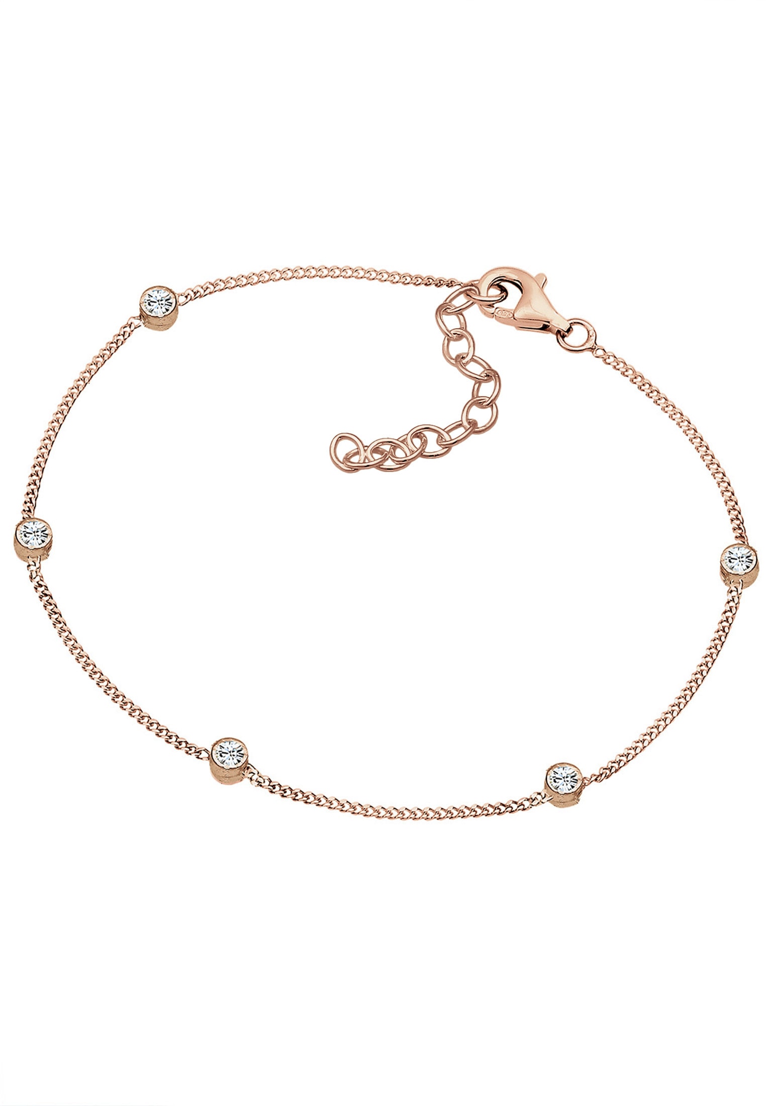 Elli Armkette »Armband Basic Kristalle ROSÉGOLD«