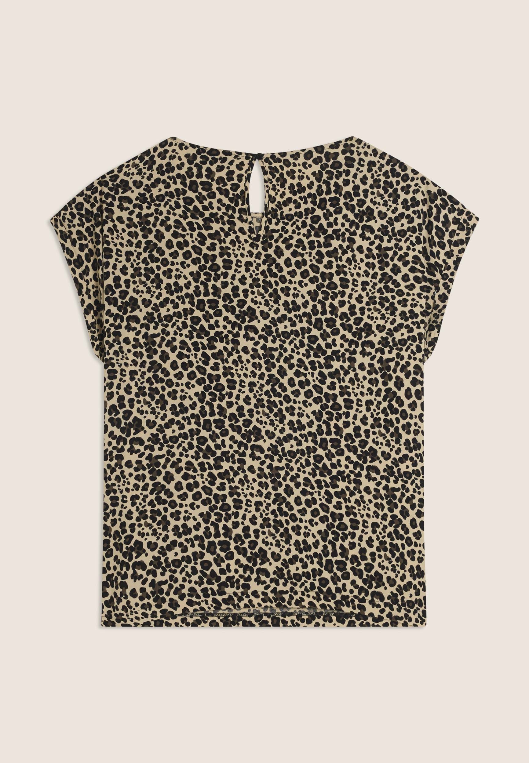 Freddy Rundhalsshirt mit allover Leoprint und Glitzerlogo