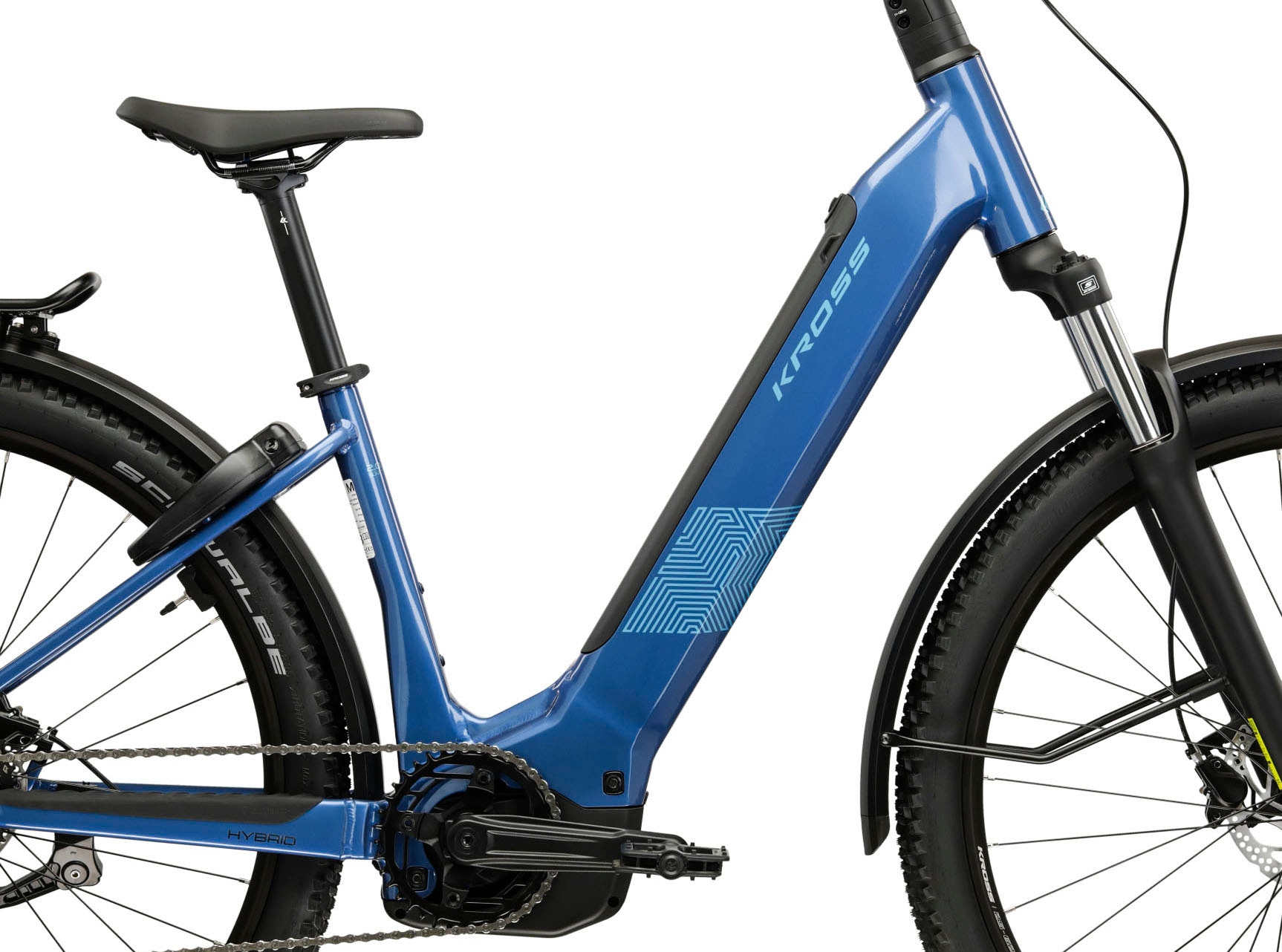 Kross »Influx Hybrid SUV 2.0 16,7Ah / 600 Wh 29 Zoll blau 9 Gänge 2026« 9 Gang Shimano CUES U4000 Schaltwerk Kettenschaltung Mittelmotor 250 W