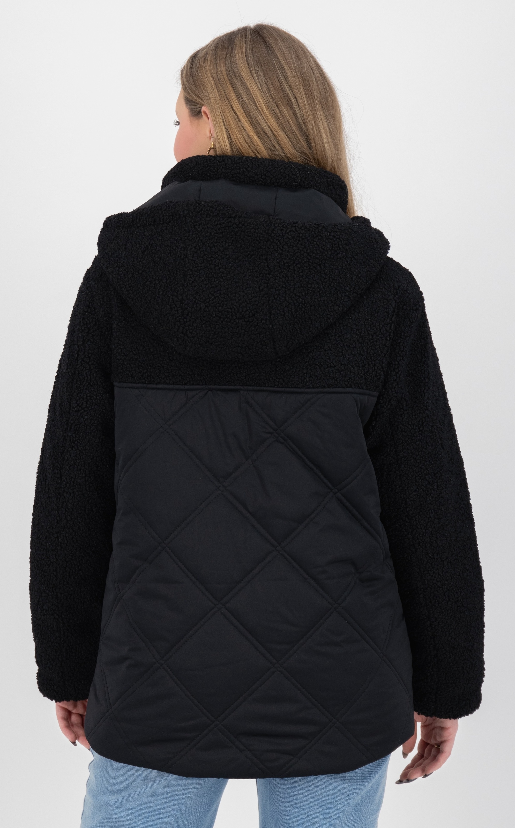 LPO Steppjacke »XAVIA WMN«, hochgeschlossener Kragen mit Sherpa-Fleece