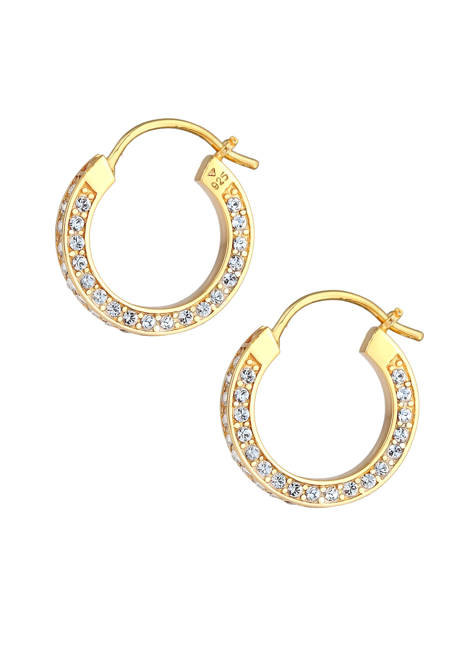 Elli Premium Paar Creolen »Ohrringe Creolen Kristall 925 Silber«