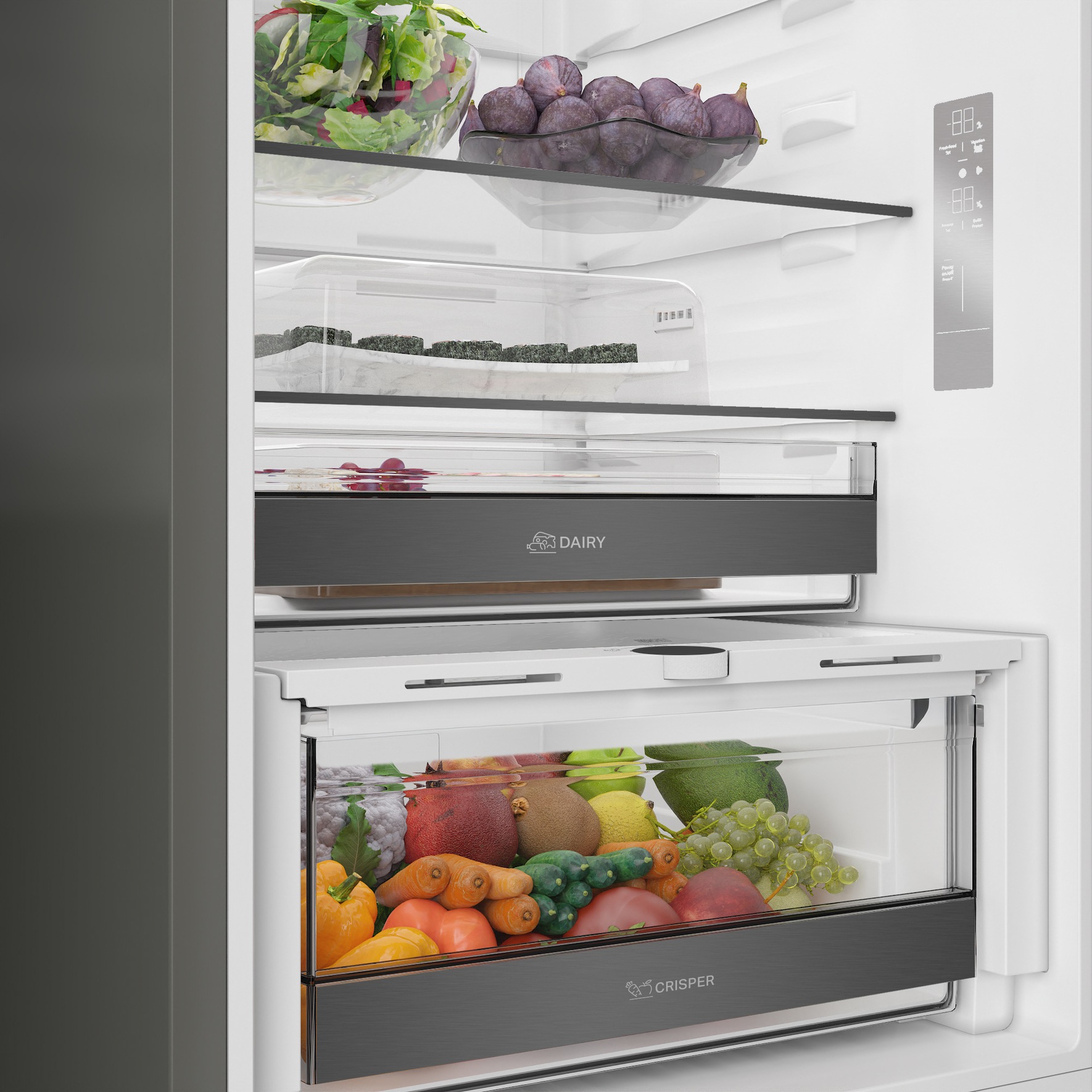 BAUKNECHT Kühl-/Gefrierkombination »KGN ECO 201AM IN« 203,5 cm hoch 59,5 cm breit FreshShield hält Temperatur und Feuchtigkeit perfekt im Gleichgewicht
