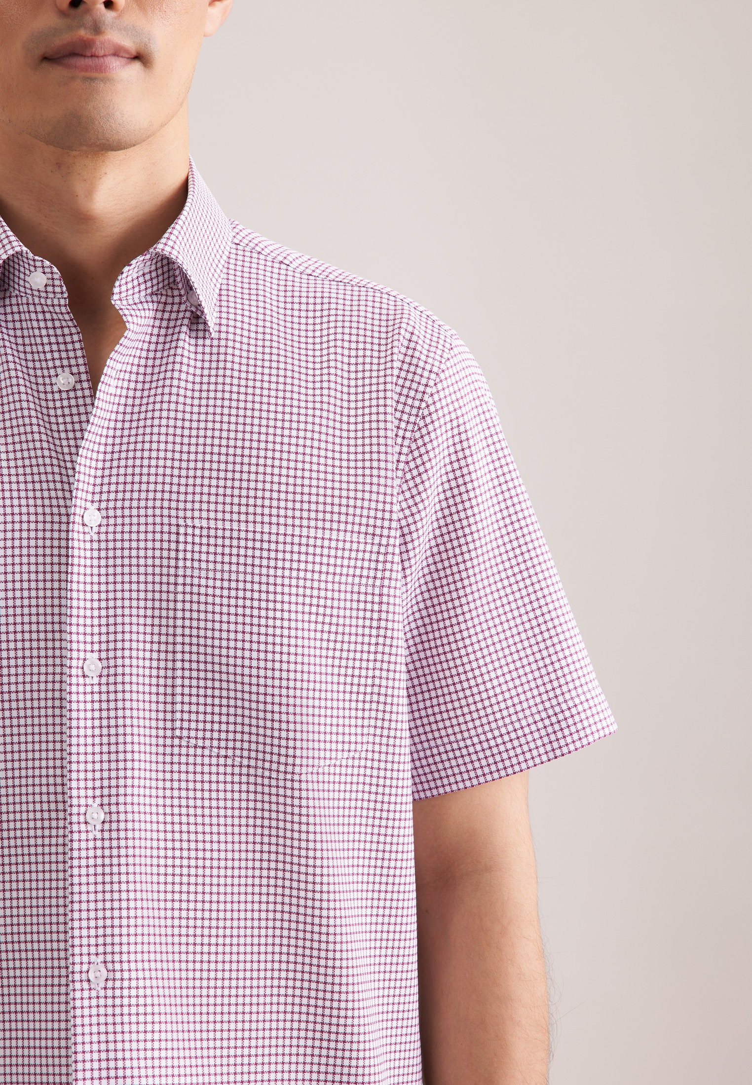 seidensticker Businesshemd »Schwarze Rose« Regular 1/2 Covered-Button-Down-Kragen Karo