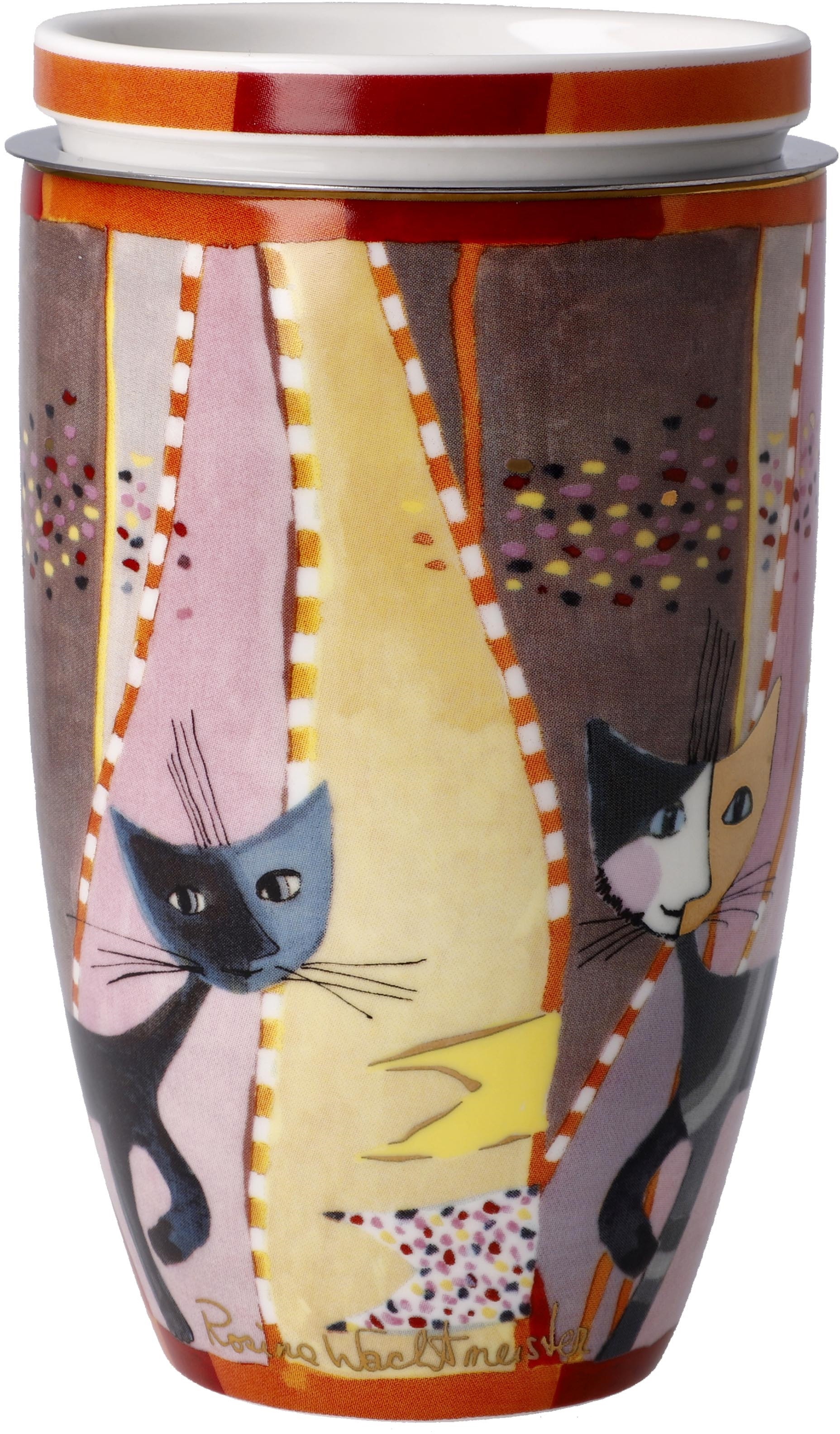 Goebel Tasse »Wohnaccessoires«, Teetasse mit Deckel und Sieb, Metall, Rosina Wachtmeister - Sottosopra