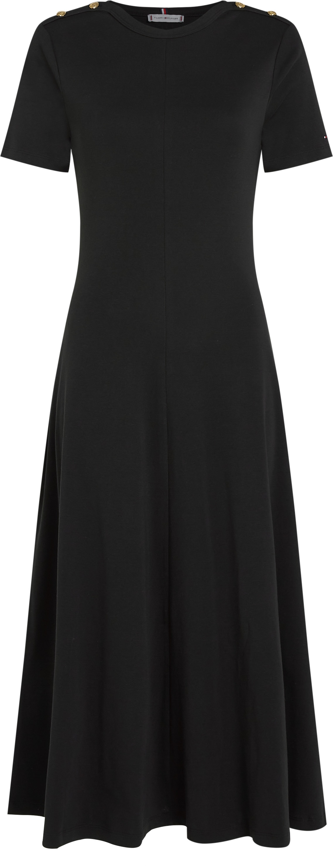 Tommy Hilfiger A-Linien-Kleid »GOLD BTN DRESS«, mit goldfarbenen Knöpfen, in Midi-Länge