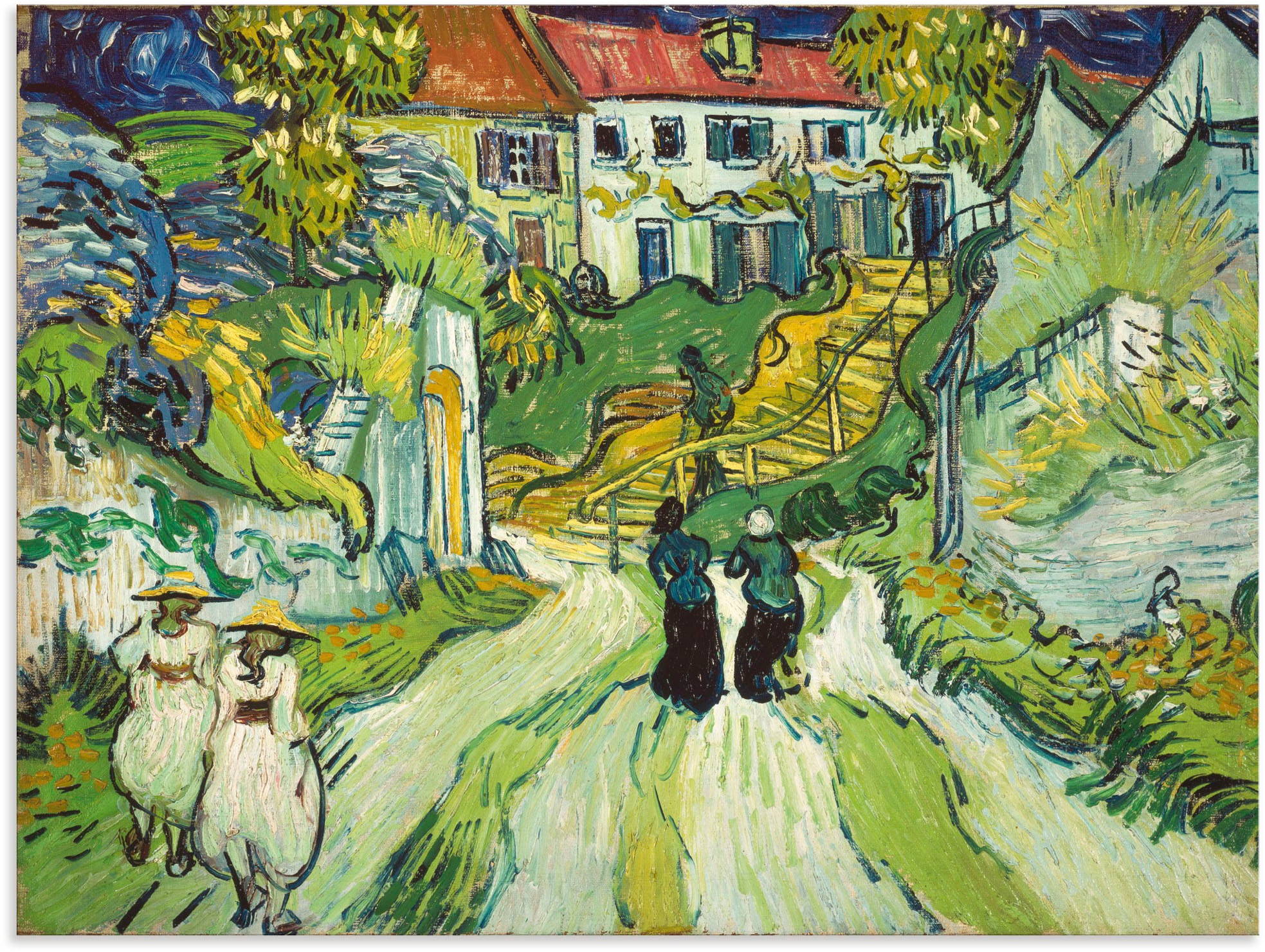 Artland Wandbild »Treppe in Auvers. 1890«, Wiesen & Baumbilder, (1 St.), in vielen Größen & Produktarten - Alubild / Outdoorbild für den Außenbereich, Leinwandbild, Poster, Wandaufkleber / Wandtattoo auch für Badezimmer geeignet
