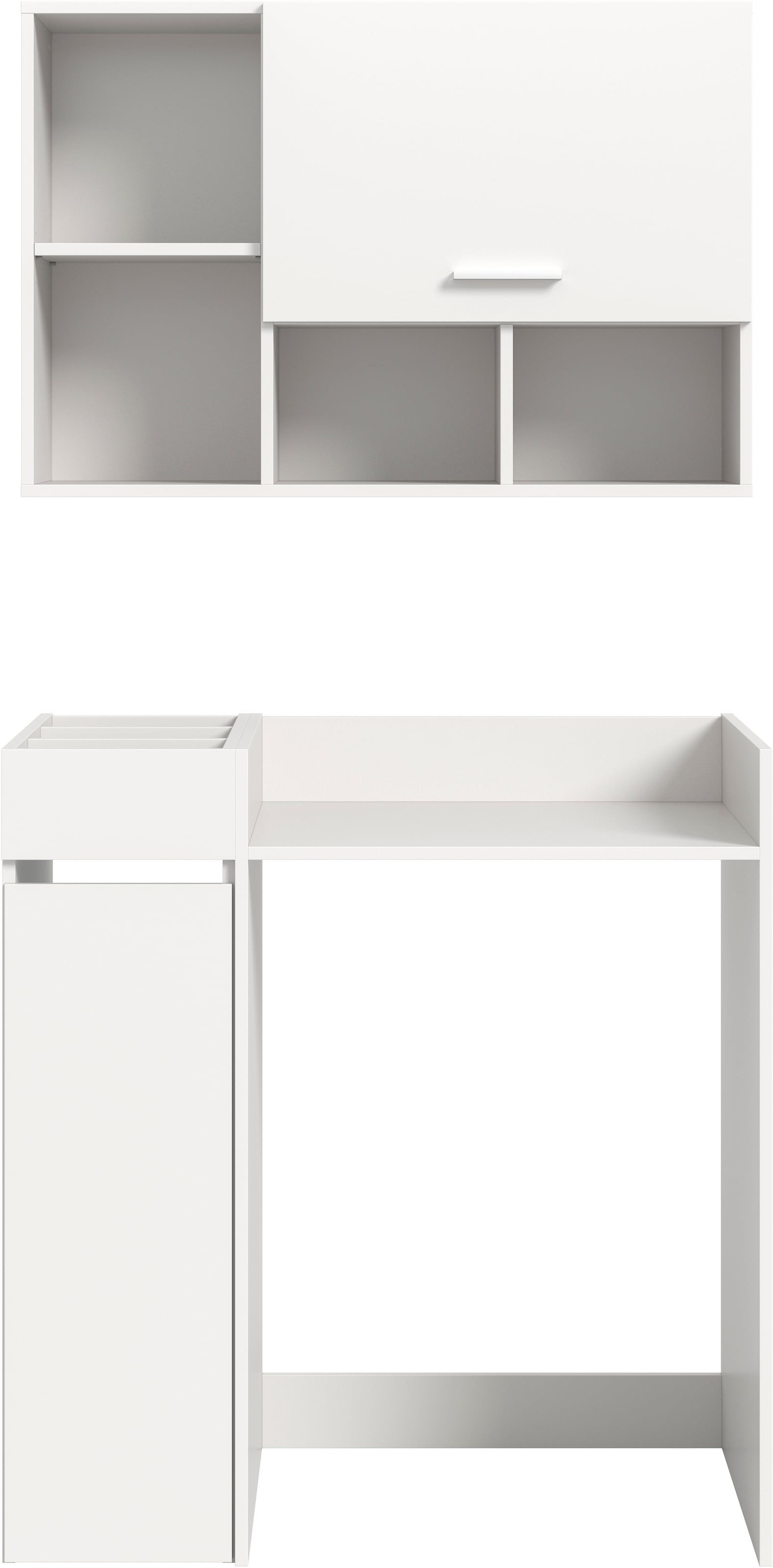 welltime Badmöbel-Set »FALAS, TOPSELLER!, 3-teilig, Hauswirtschaftsraum Set, Breite 95 cm«, (Set, 3 St., bestehend aus: Waschmaschinenumbauschrank, Standregal & Hängeschrank), Kombination, Waschmaschinenumbau, Waschmaschinenschrank, Wäschekammer