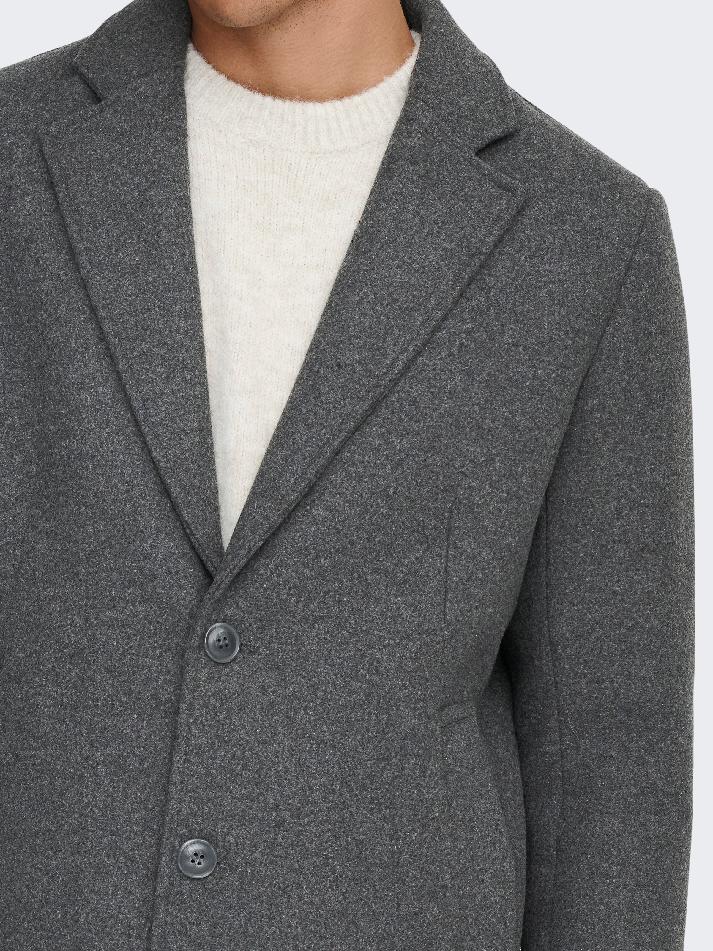 ONLY & SONS Langmantel »ONSMATTHEW WOOL COAT OTW NOOS«, mit Wolle
