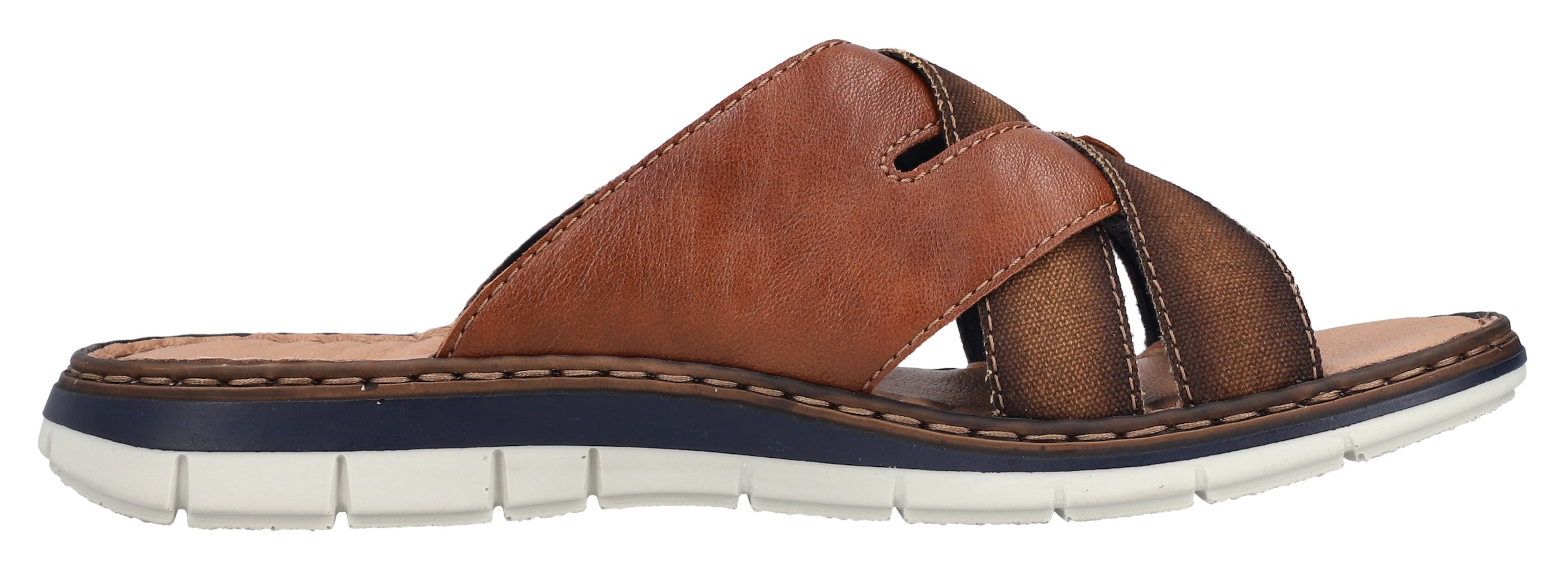 Rieker Pantolette, Sommerschuh, Schlappen, Poolslides, mit Leder-Innensohle