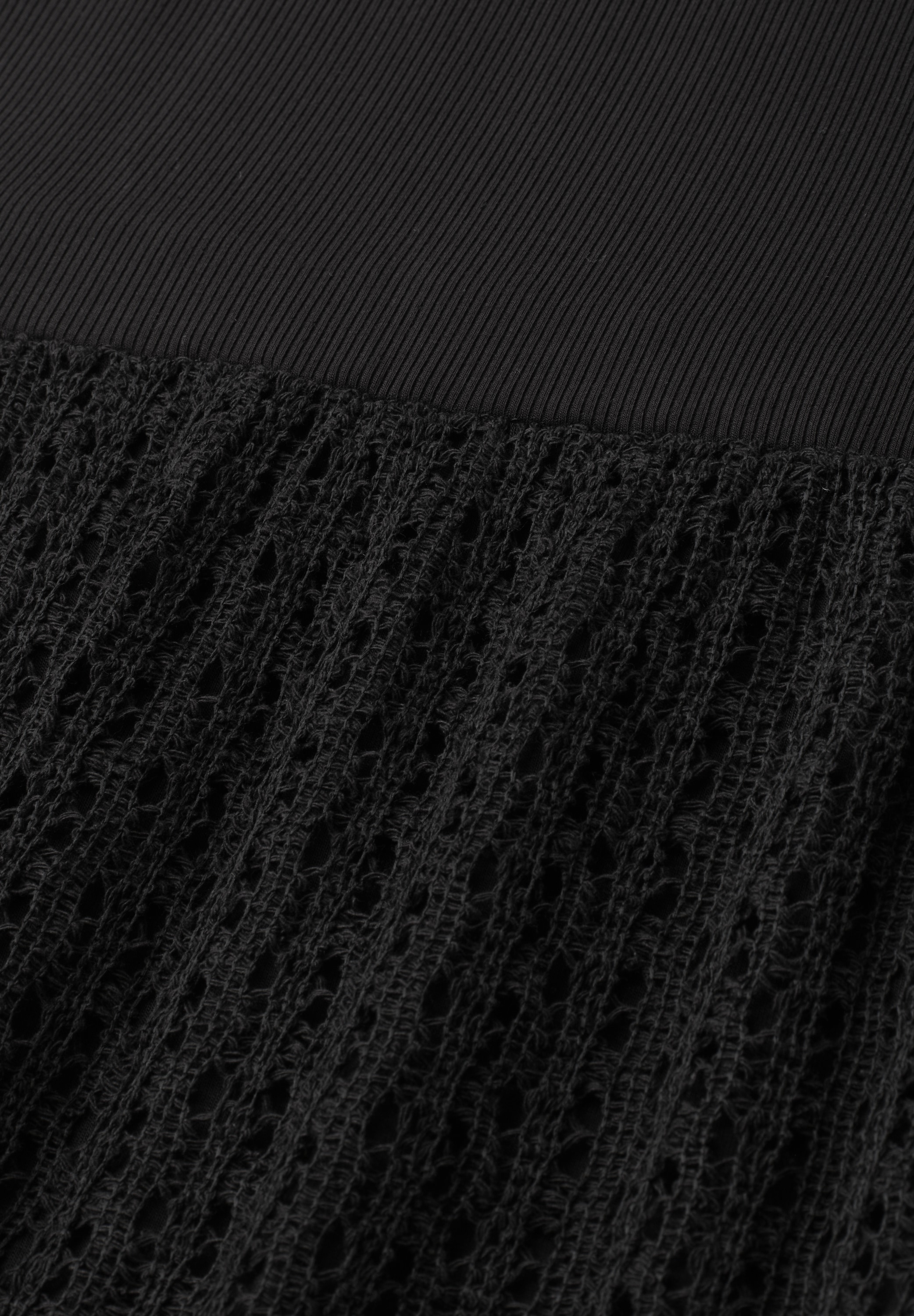 STREET ONE Midikleid Ohne Taschen Ärmelloses Sommerkleid mit Rock aus Spitze
