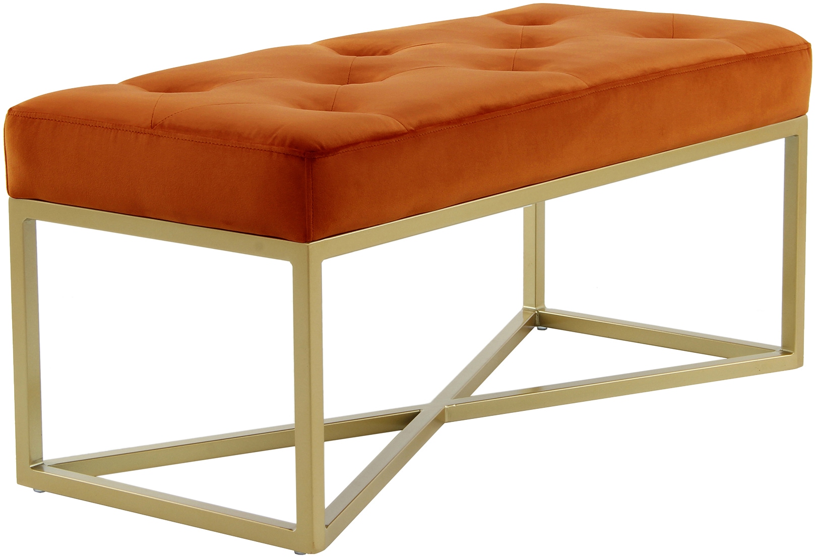 Kayoom Sitzhocker »Sitzbank Cameron 125 Orange / Gold«, (1 St.), bequem, elegant, mit Zierknöpfen