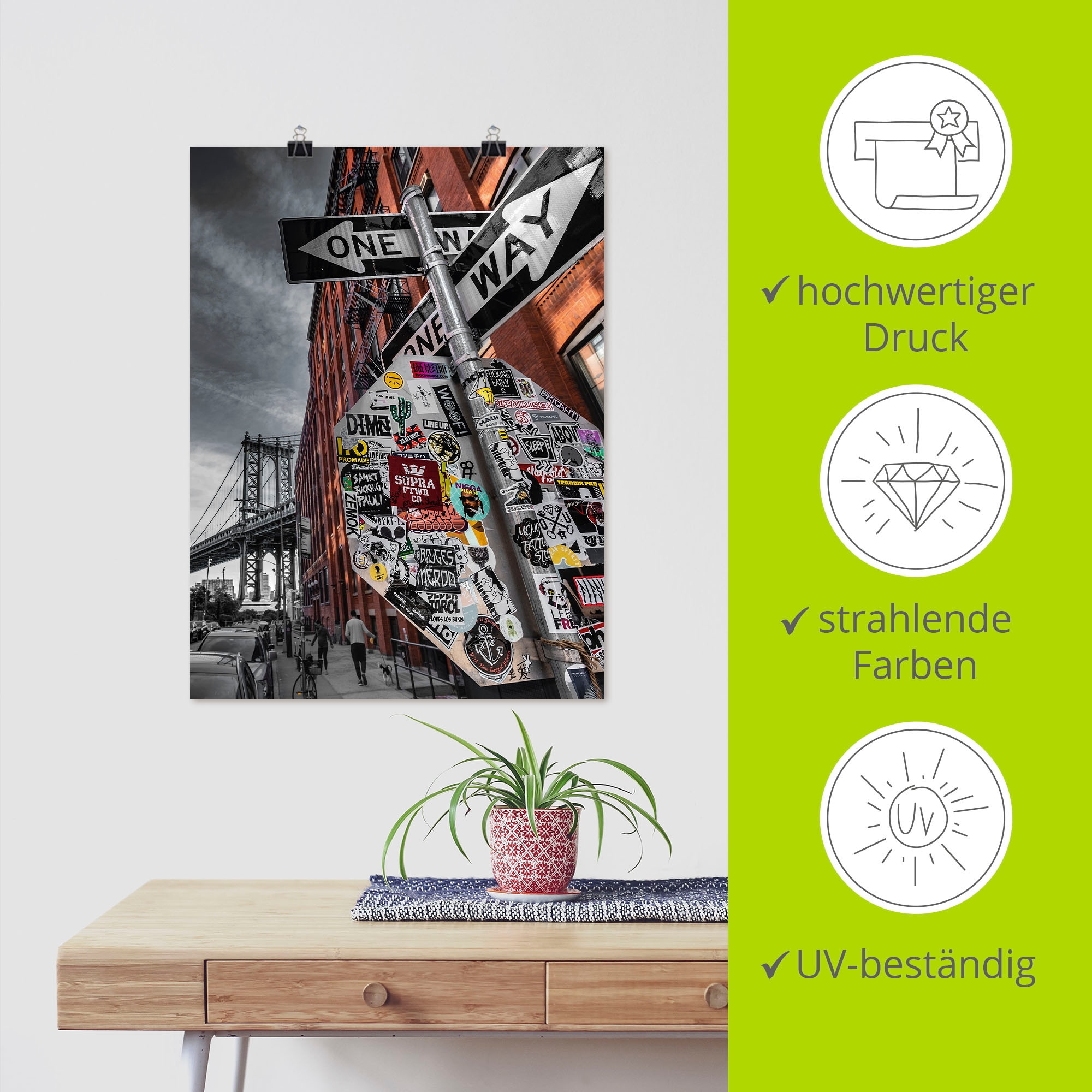 Artland Wandbild »New York Street Fotografie«, Amerika, (1 St.), als Alubild, Outdoorbild, Leinwandbild, Poster in verschied. Größen