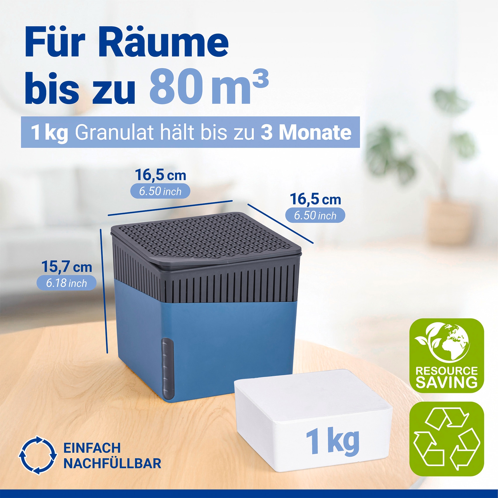 WENKO Luftentfeuchter »Cube« für 80 m³ Räume 1000 g