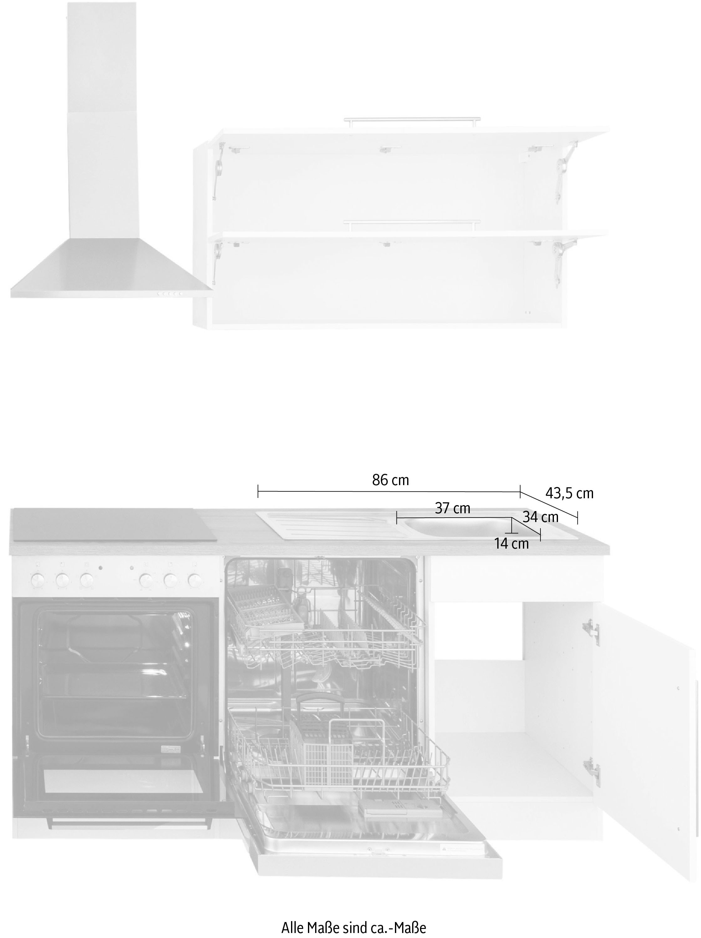 170 cm OTTO mit »Samos«, bei E-Geräten, Breite bestellen MÖBEL HELD Küchenzeile