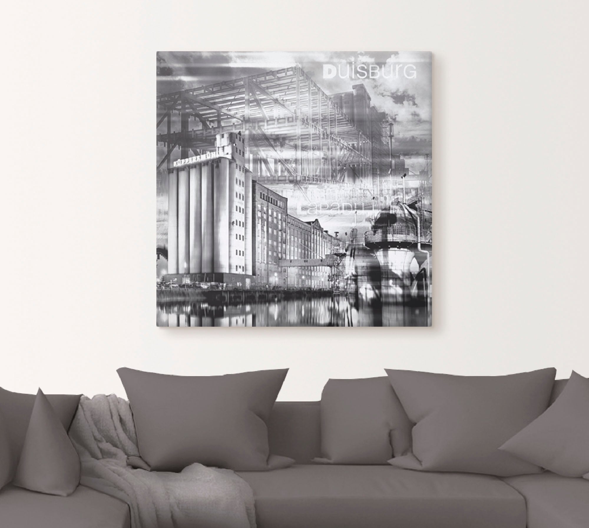 Artland Leinwandbild »Duisburg Skyline Collage III« Deutschland 1 Stk. tlg. auf Holzrahmen gespannt