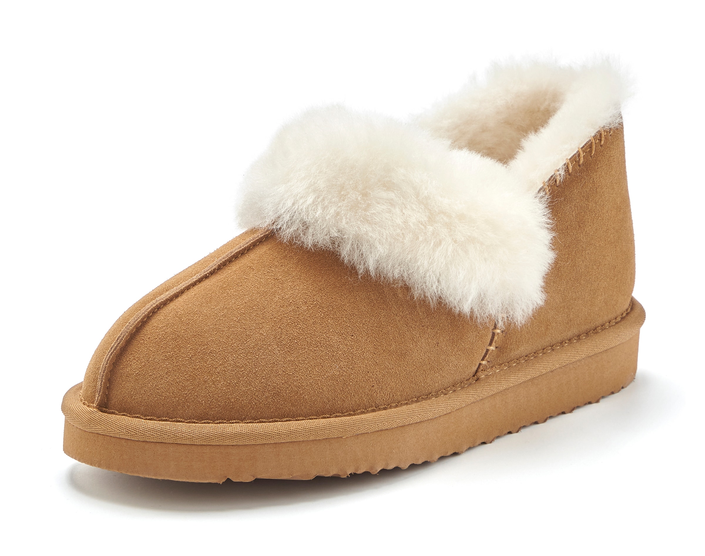 Vivance Hausschuh »Plüsch Hausschuh, Pantolette, Pantoffel, Homeslippers«  mit kuscheligem Lammfell aus Leder