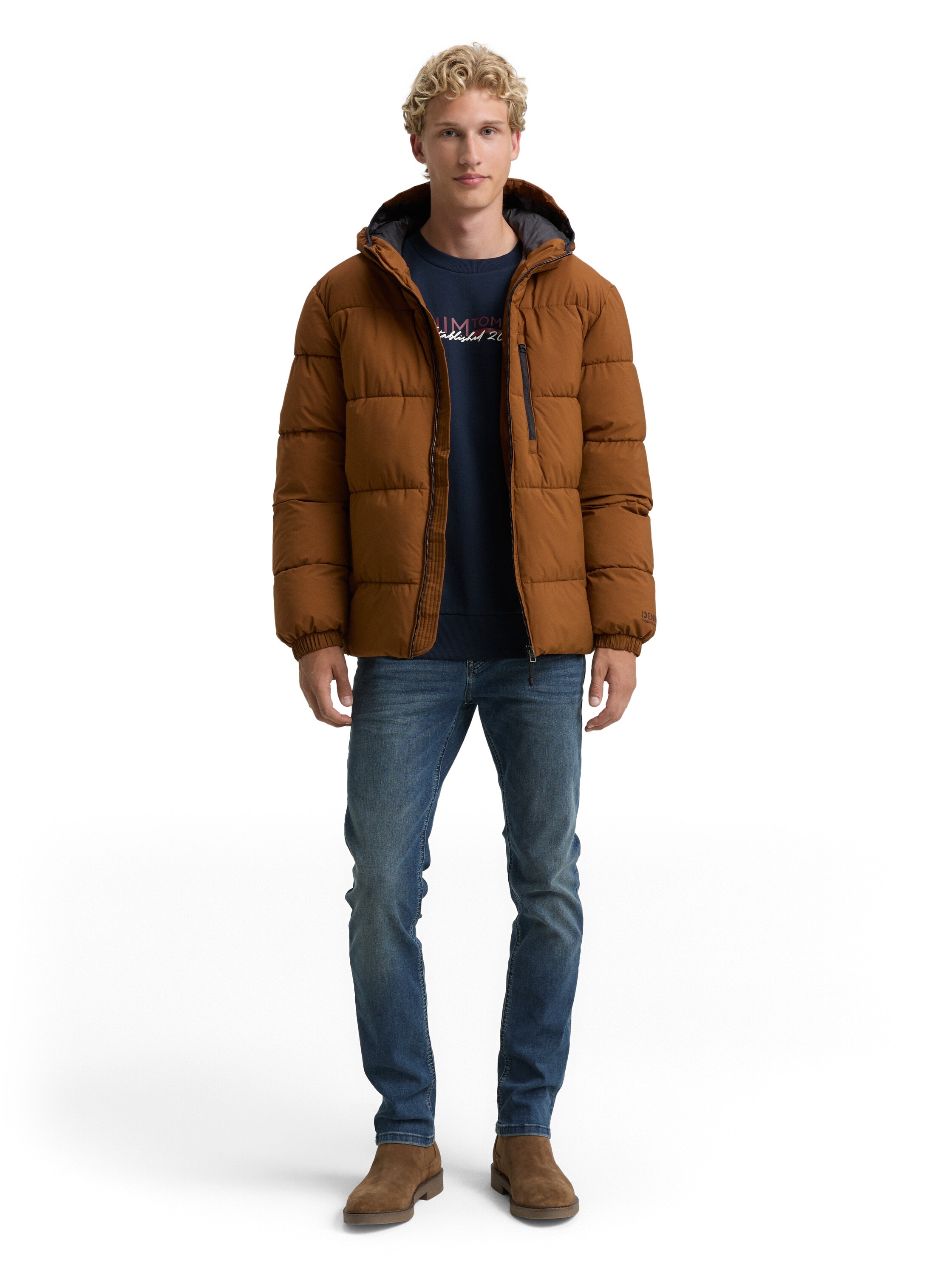 TOM TAILOR Denim Steppjacke mit Kapuze mit Kapuze