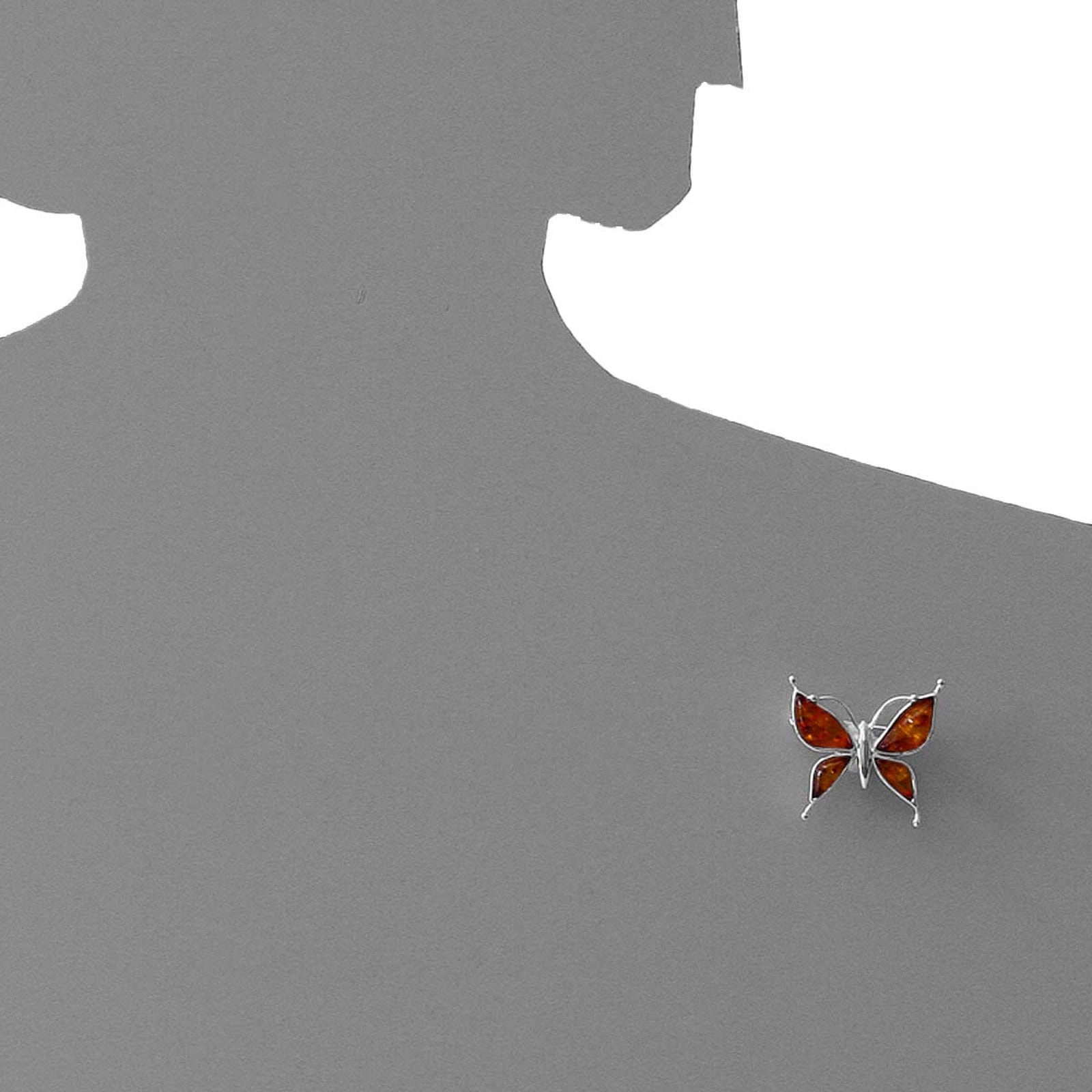 OSTSEE-SCHMUCK Brosche »- Schmetterling - Silber 925/000 - Bernstein«