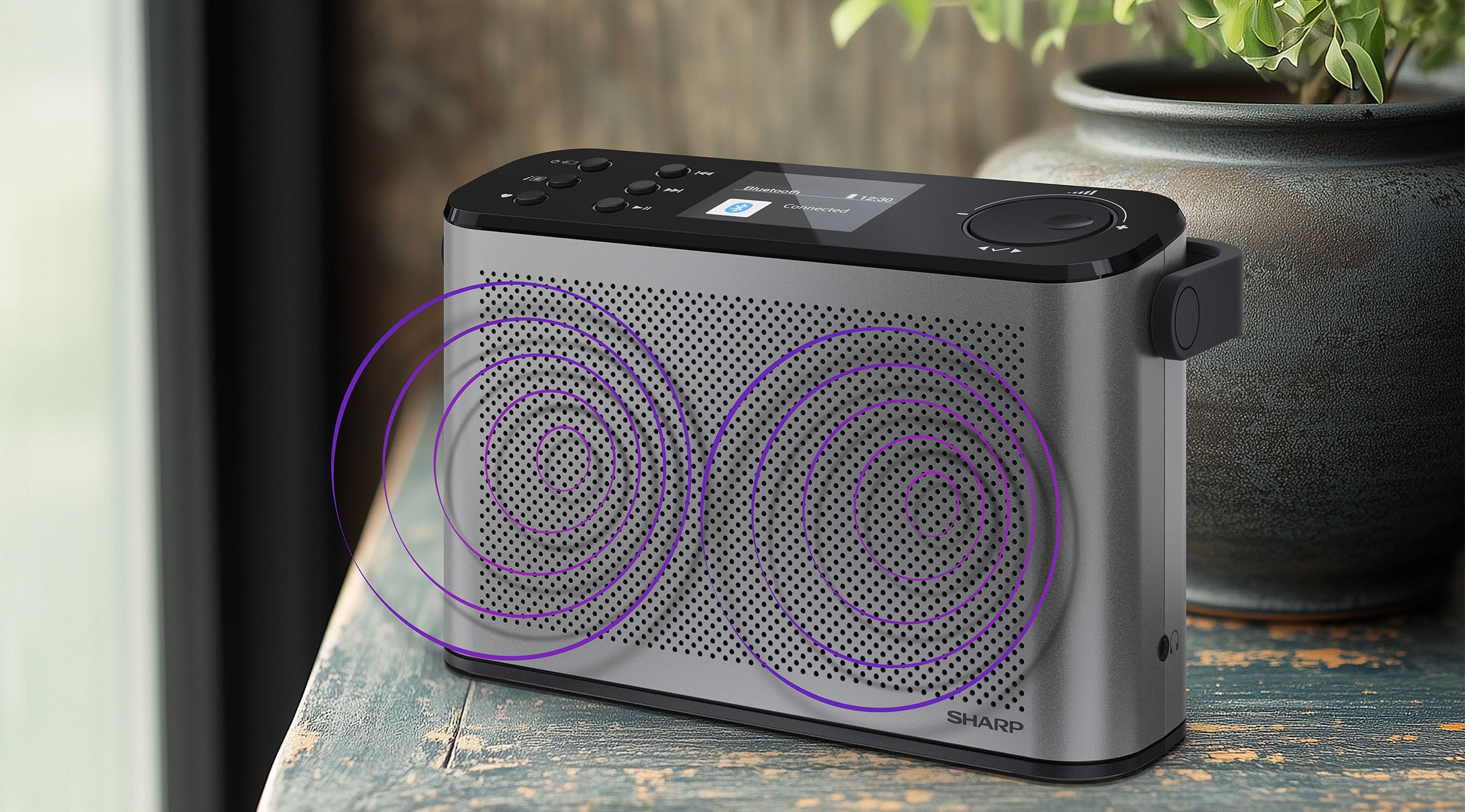 Sharp Digitalradio (DAB+) »OSAKA Stereo Tragbares Digitalradio« (A2DP Bluetooth | AVRCP Bluetooth | Bluetooth Automatische Senderverfolgung | Digitalradio (DAB+) | FM-Tuner mit RDS )