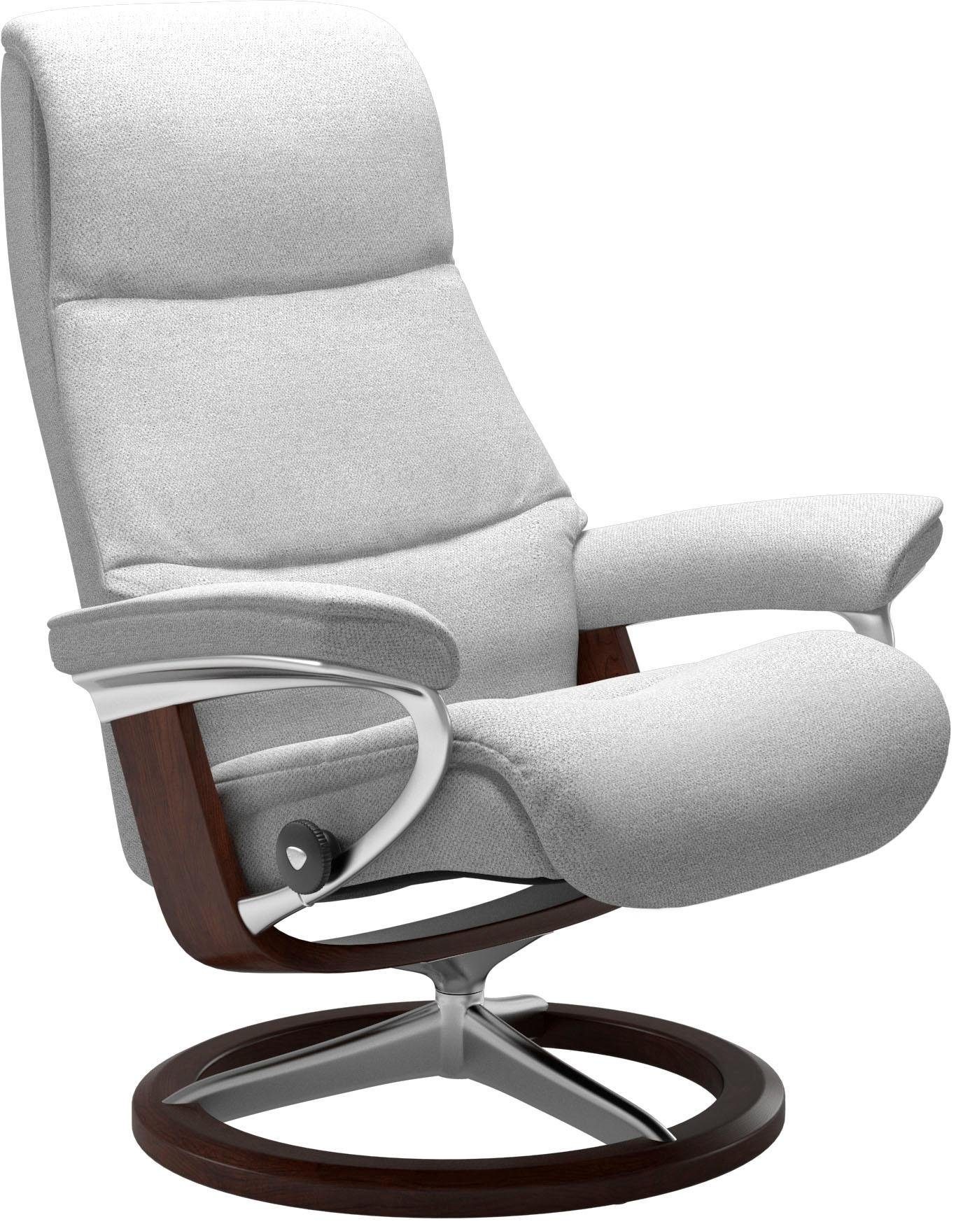 Stressless® Relaxsessel »View«, (Set, Relaxsessel mit Hocker), mit Signature Base, Größe S,Gestell Braun