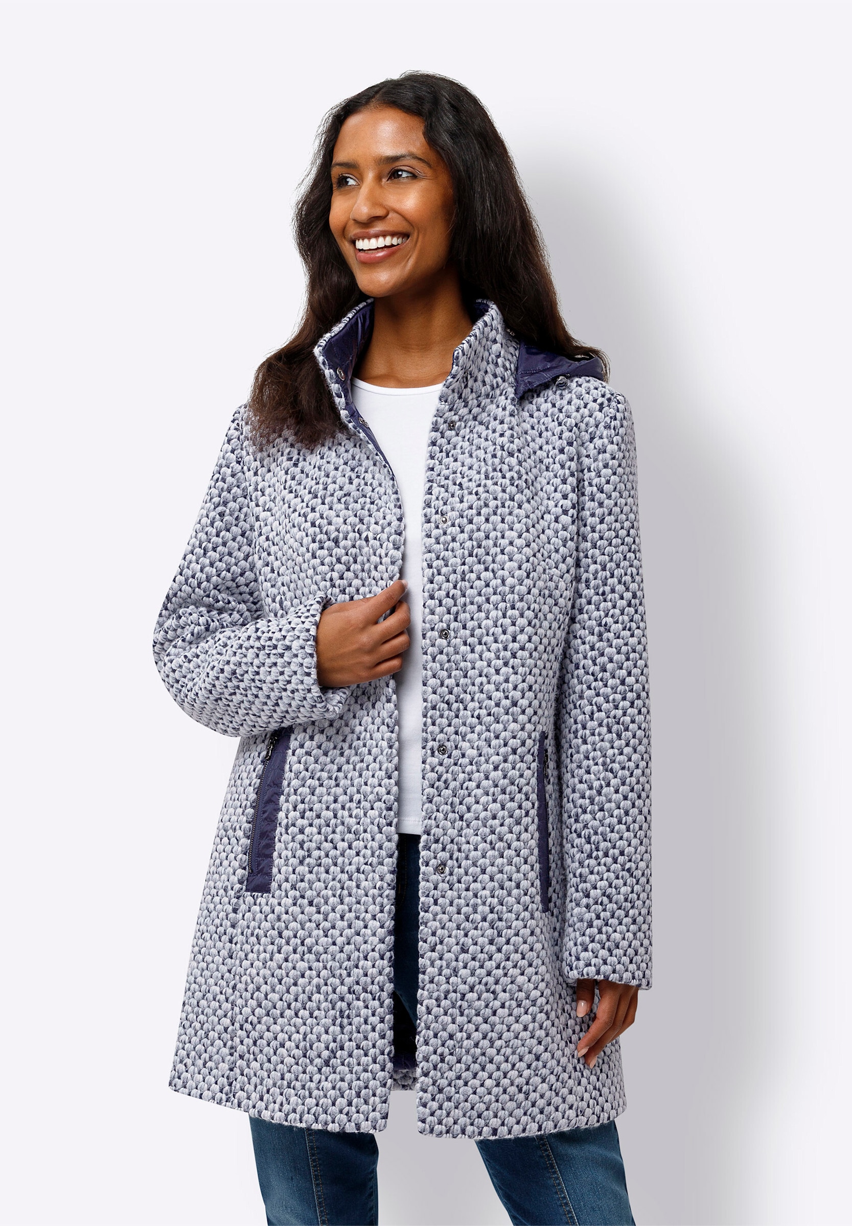 heine Funktionsjacke »Outdoorjacke Outdoorjacke mit Zippertaschen« Abnehmbare Kapuze