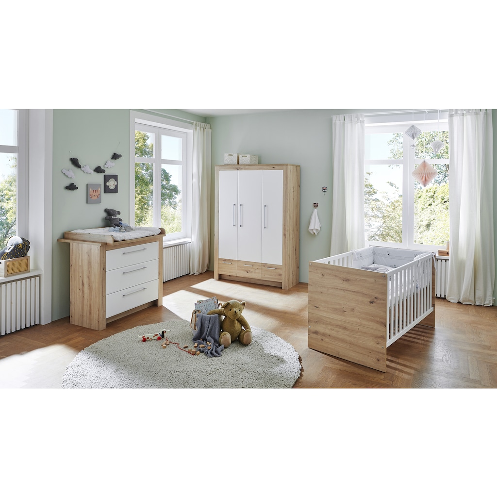 Lüttenhütt Babyzimmer-Komplettset »Fenne«, (Set, 3 St., Kinderbett, Kleiderschrank, Wickelkommode), Made in Germany
