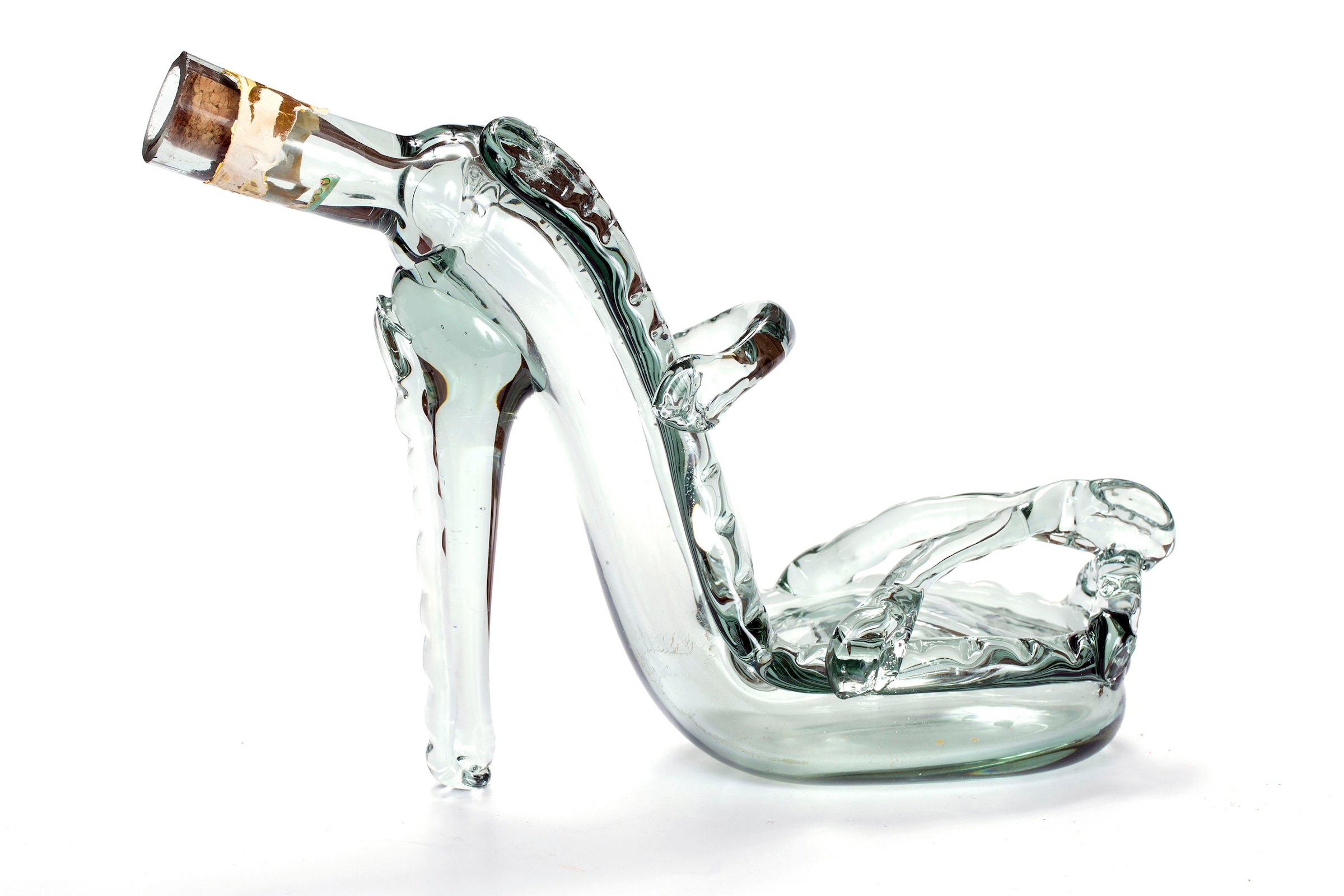 queence Leinwandbild »Glasflasche in S« Getränke | Kunst | Schuh | Schuhe Premium-Leinwandstoff, Handarbeit aus Deutschland