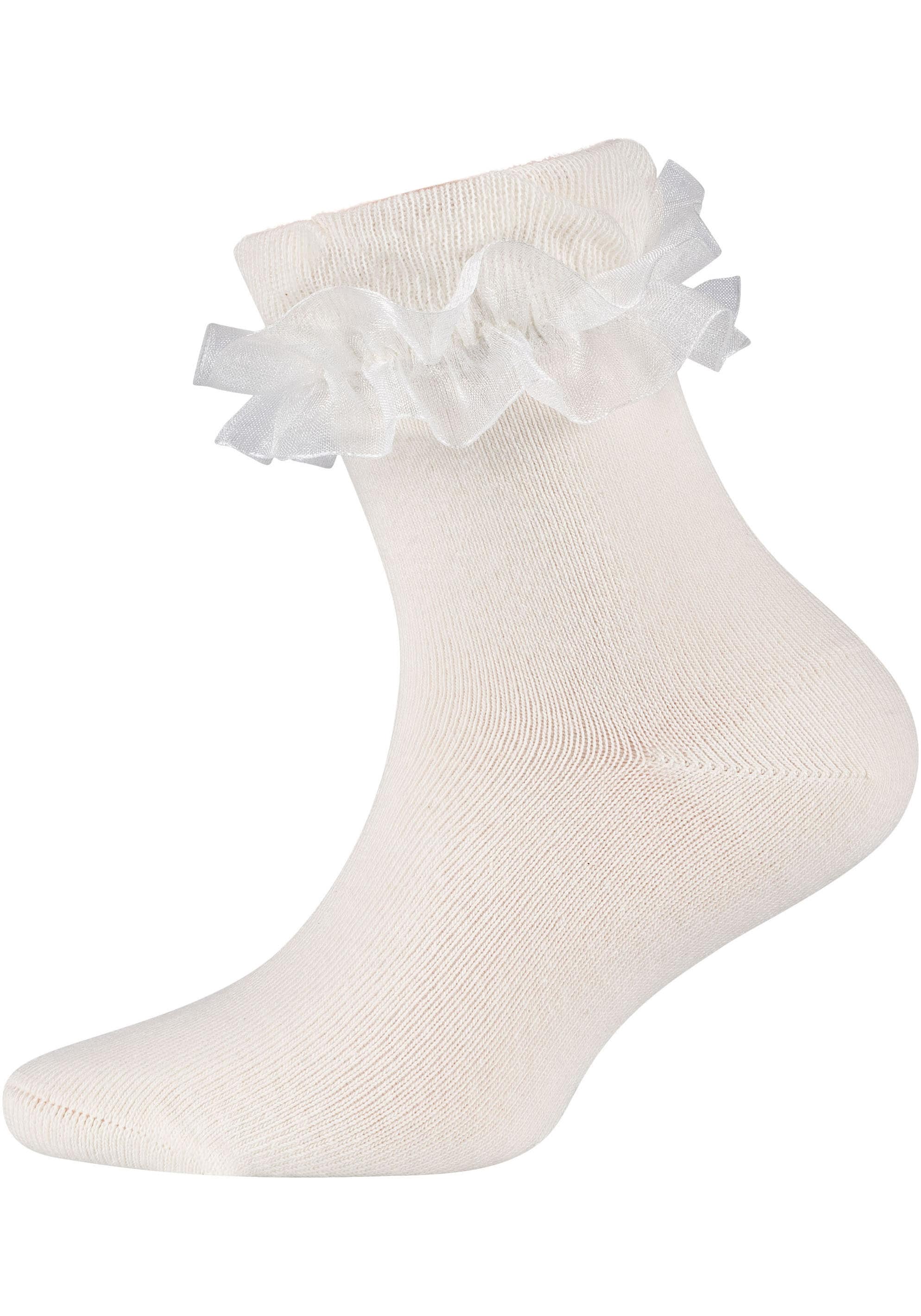 Camano Socken »ca-soft«, (4 Paar), mit romantischem Rüschendesign