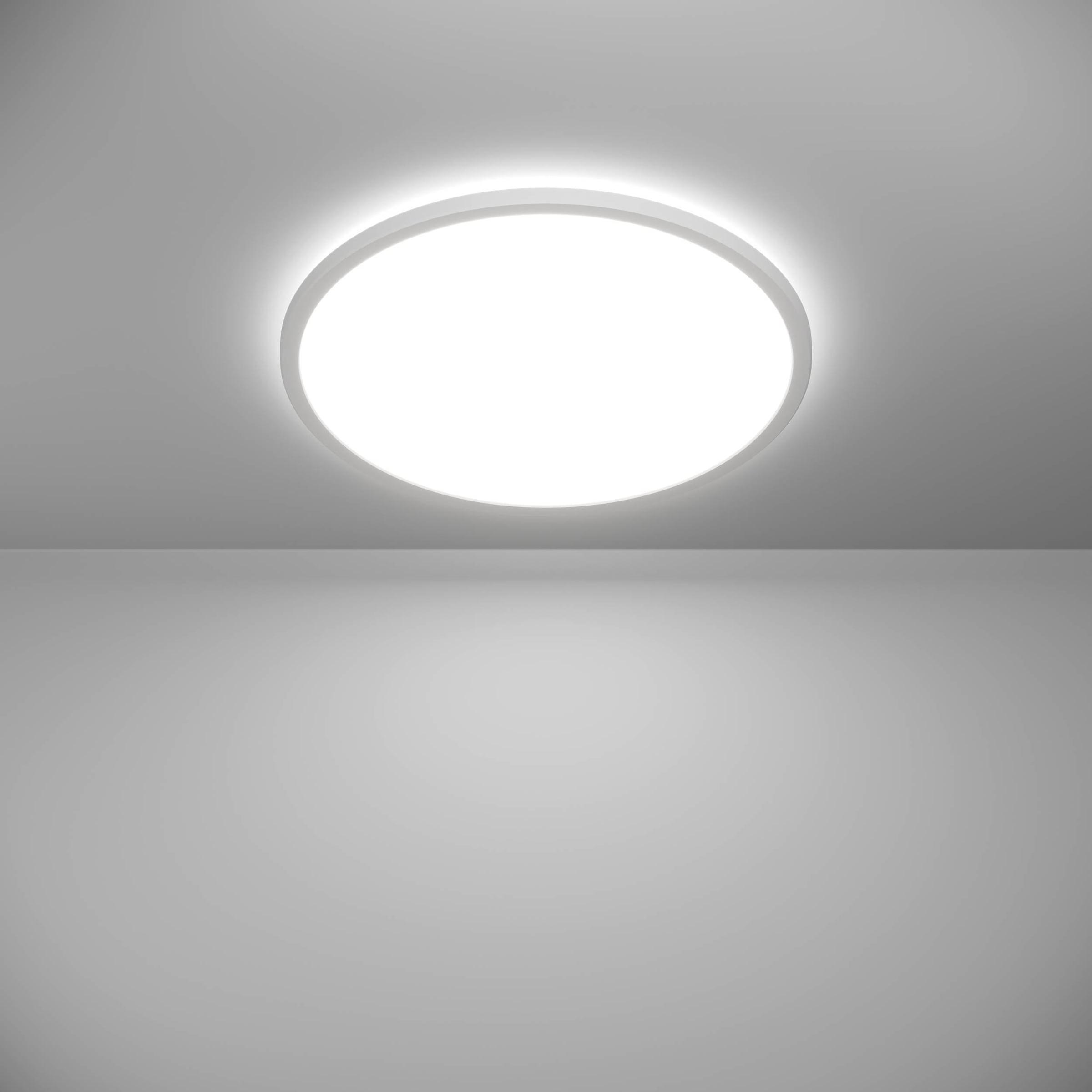 EGLO Deckenleuchte »Rovito Deckenlampe, Deckenbeleuchtung, Badlampe, Kunststoff, IP44« LED-Modul 1 Stk. Kaltweiß | Neutralweiß | Warmweiß Wand-/Deckenleuchte - H3,2 x Ø50 cm - weiß - 16,8W inkl.