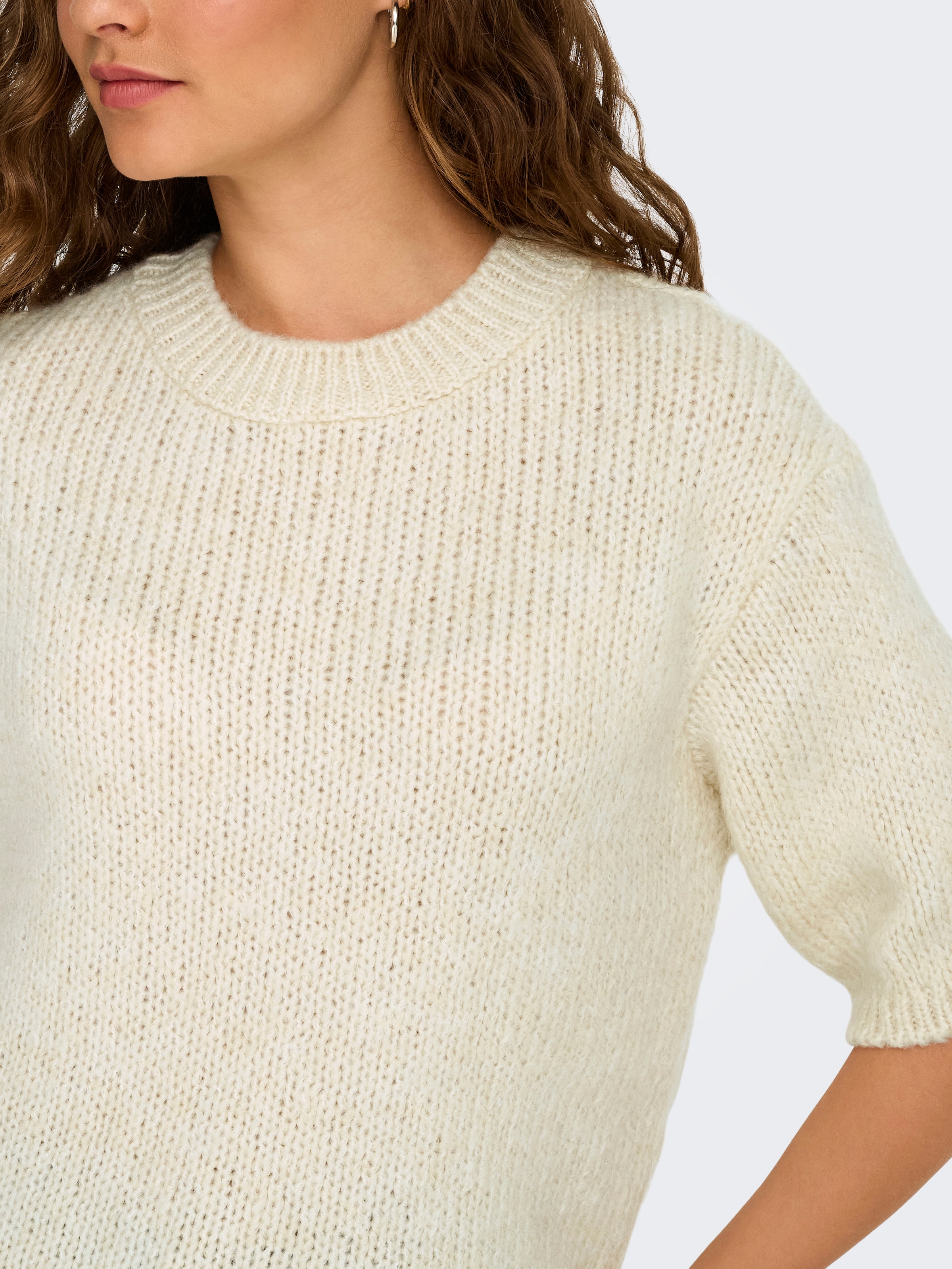 JDY Kurzarmpullover »JDYLINEA S/S PULLOVER O-NECK KNT NOOS« Kunstfaser, Rippstrick