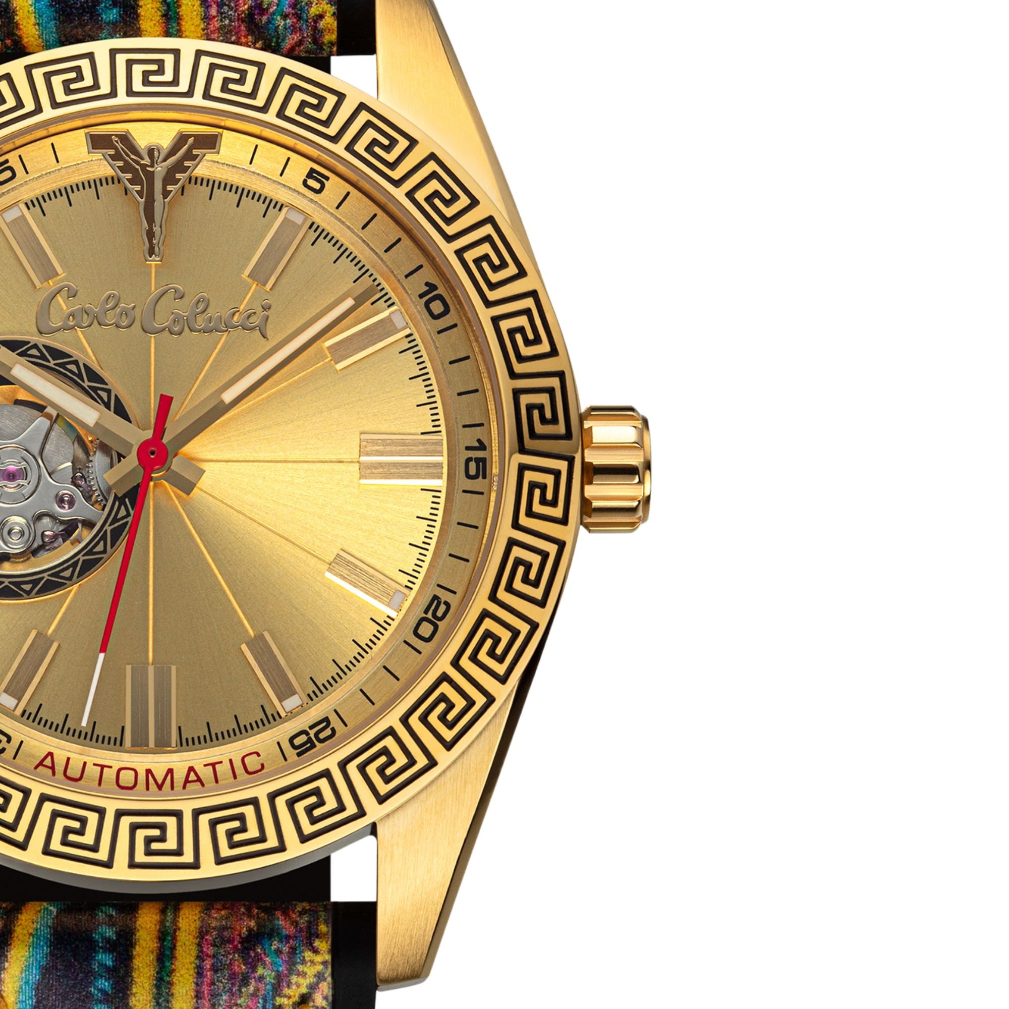 CARLO COLUCCI Automatikuhr Armbanduhr, Herrenuhr, Mechanische Uhr, Silikonarmband, analog
