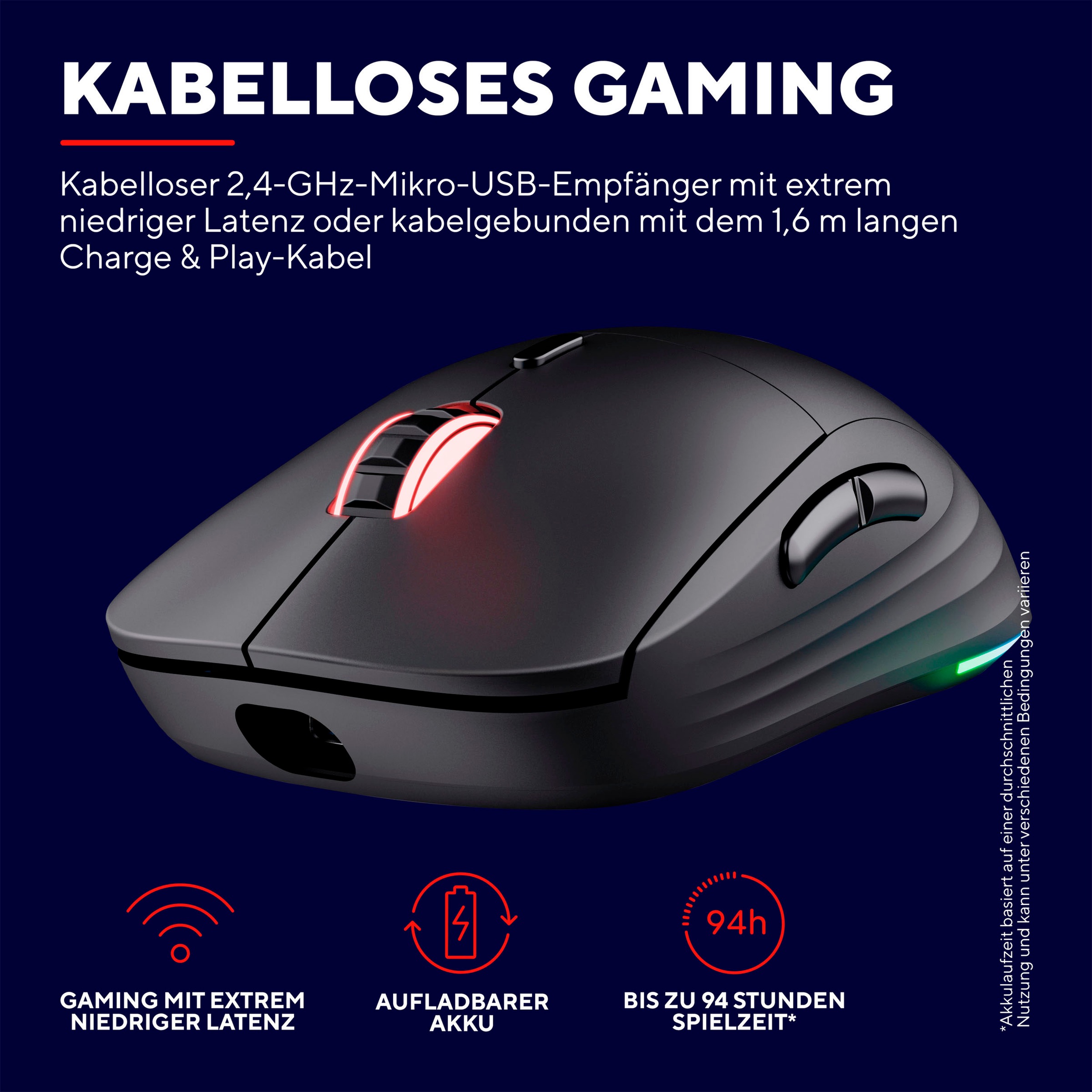 Trust Gaming-Maus »GXT 927 Redex+«, RF Wireless