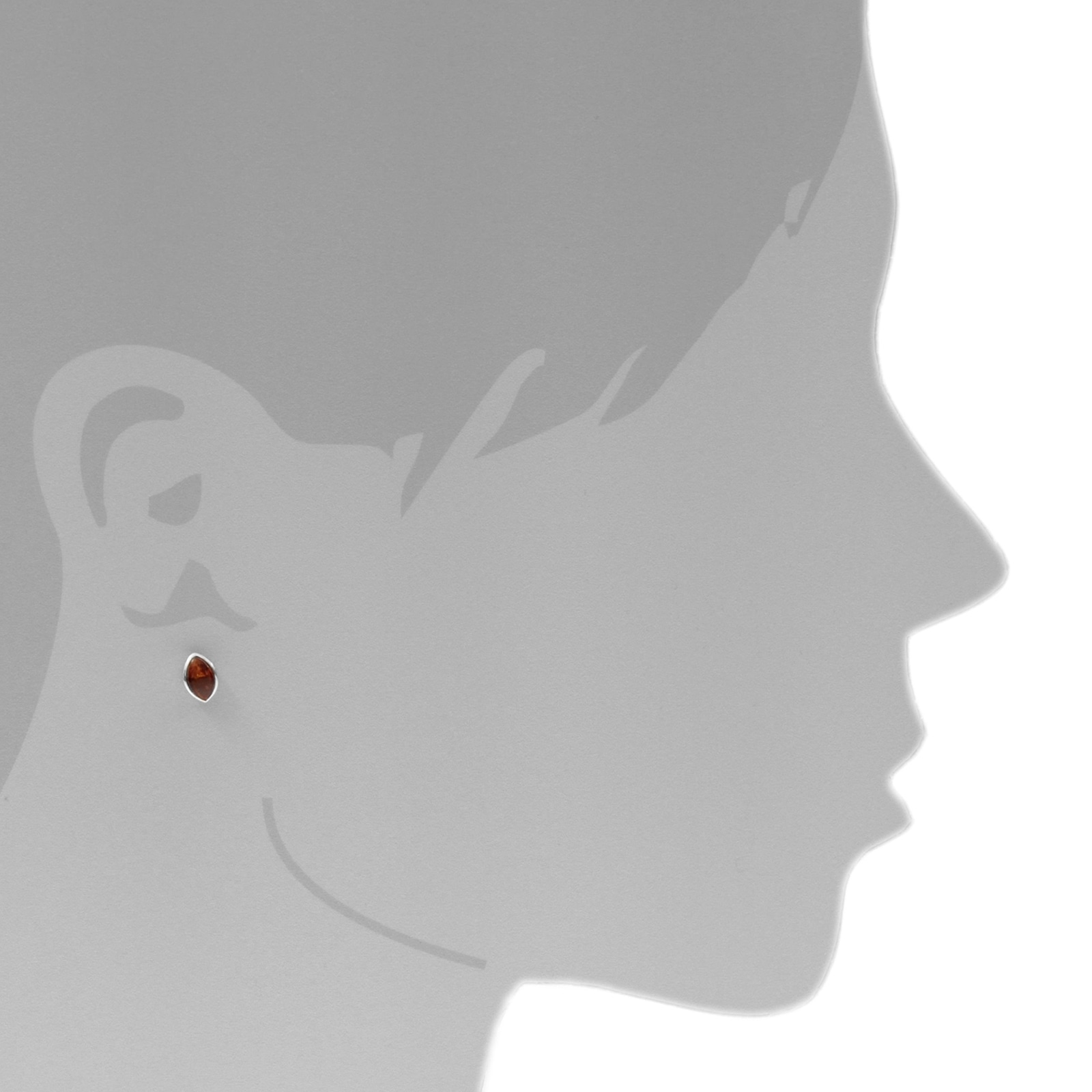 OSTSEE-SCHMUCK Paar Ohrstecker »- Classic 8 x 5 mm - Silber 925/000 - Bernstein«