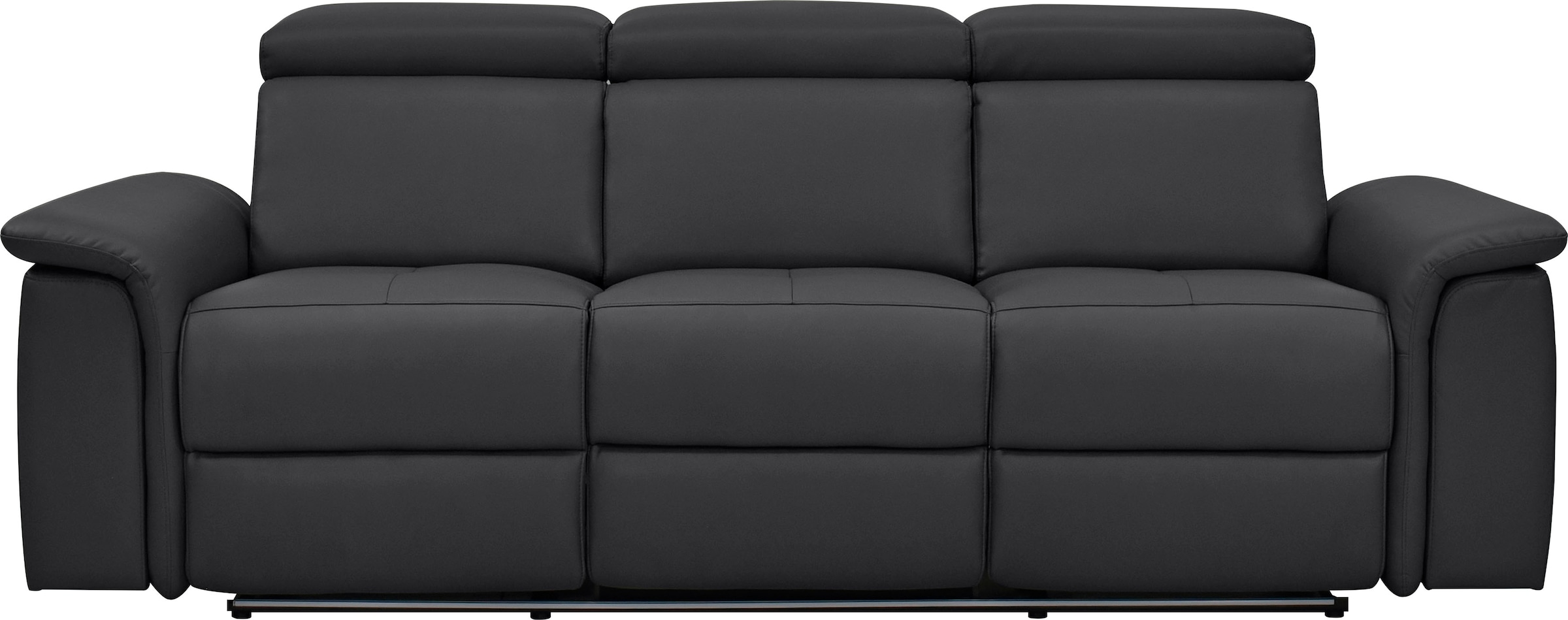 Places of Style 3-Sitzer »Pareli 229cm, manuelle u. elektr. Relaxfunktion in 2 Sitzen«, USB, KT-Verstellung, LED Beleuchtung, in Echtleder, Kunstleder, Web