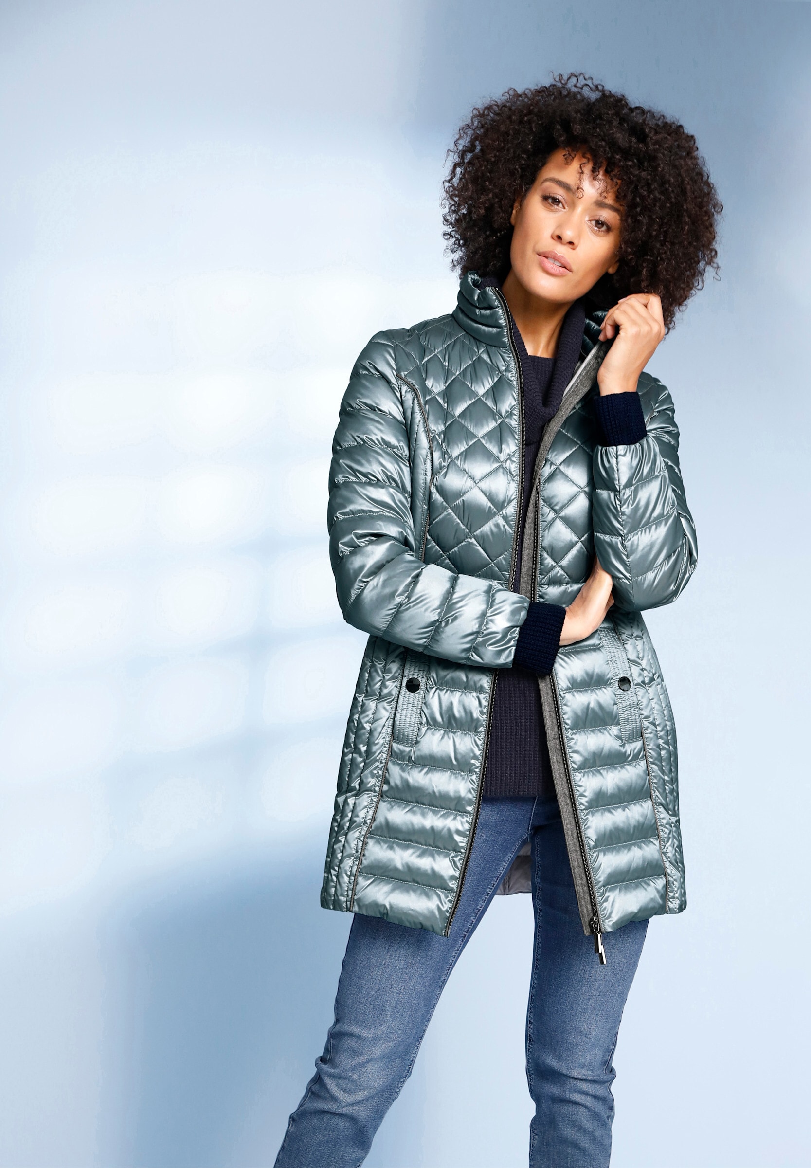 creation L Daunenjacke »Leicht-Daunen-Jacke Leichtdaunenjacke im Steppmuster-Mix« ohne Kapuze