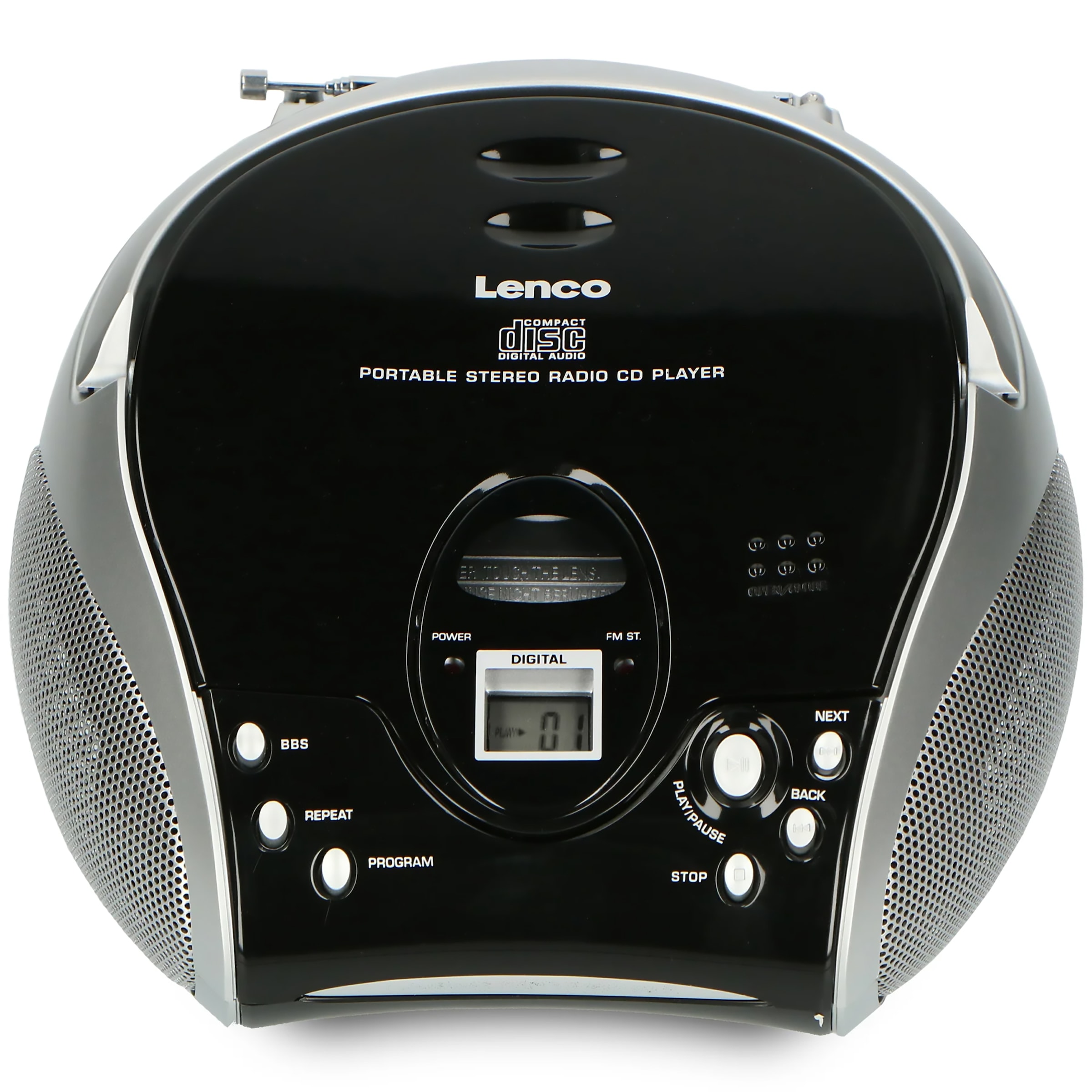 Lenco Boombox »SCD-24« ( FM-Tuner ) tragbar, CD‑Player, Teleskopantenne, programmierbarer Speicher
