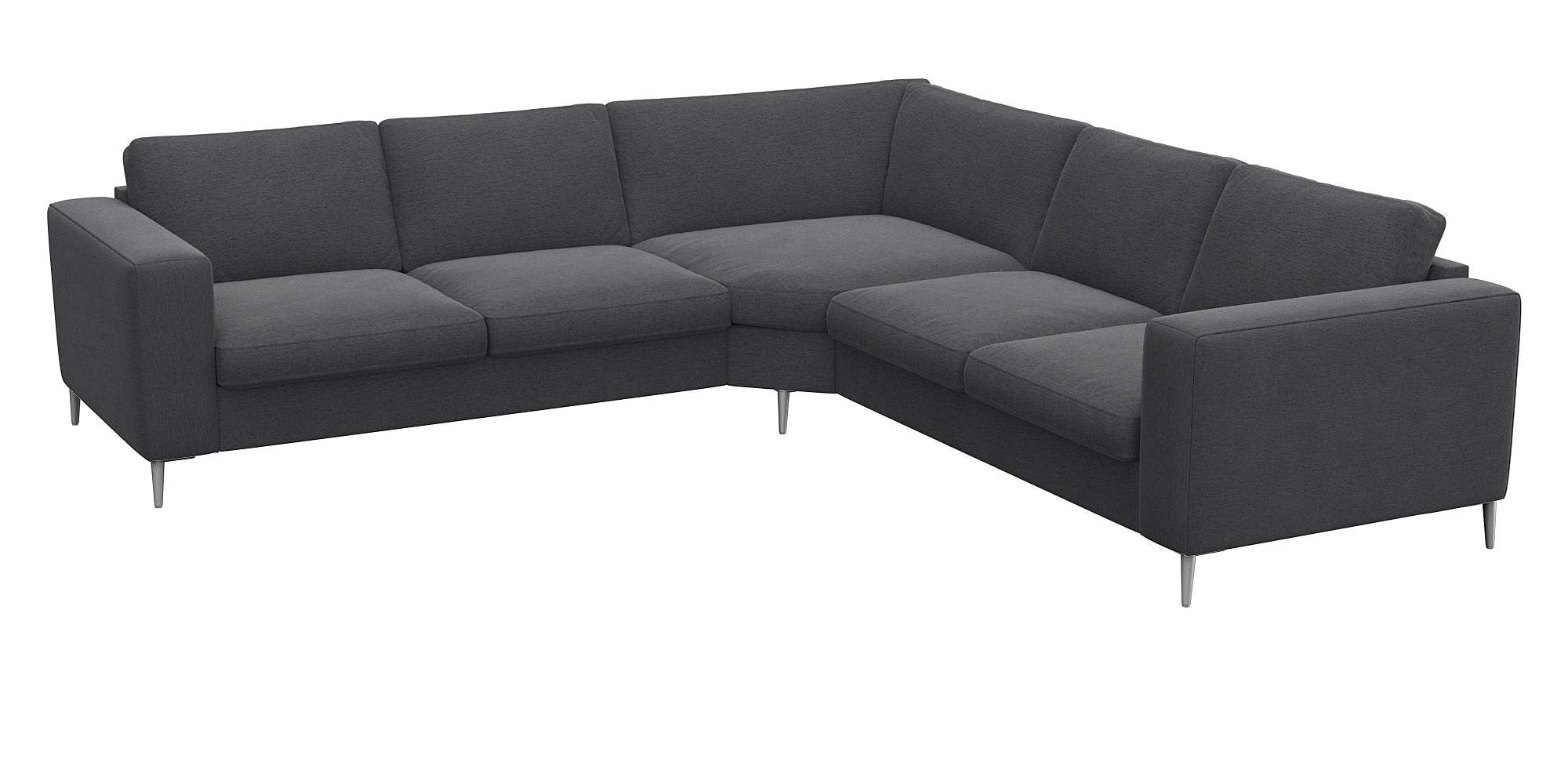 FLEXLUX Ecksofa »Fiore, gleichschenklig, super Sitzkomfort durch Kaltschaum im Sitz« breite Armlehnen, Füße Alu