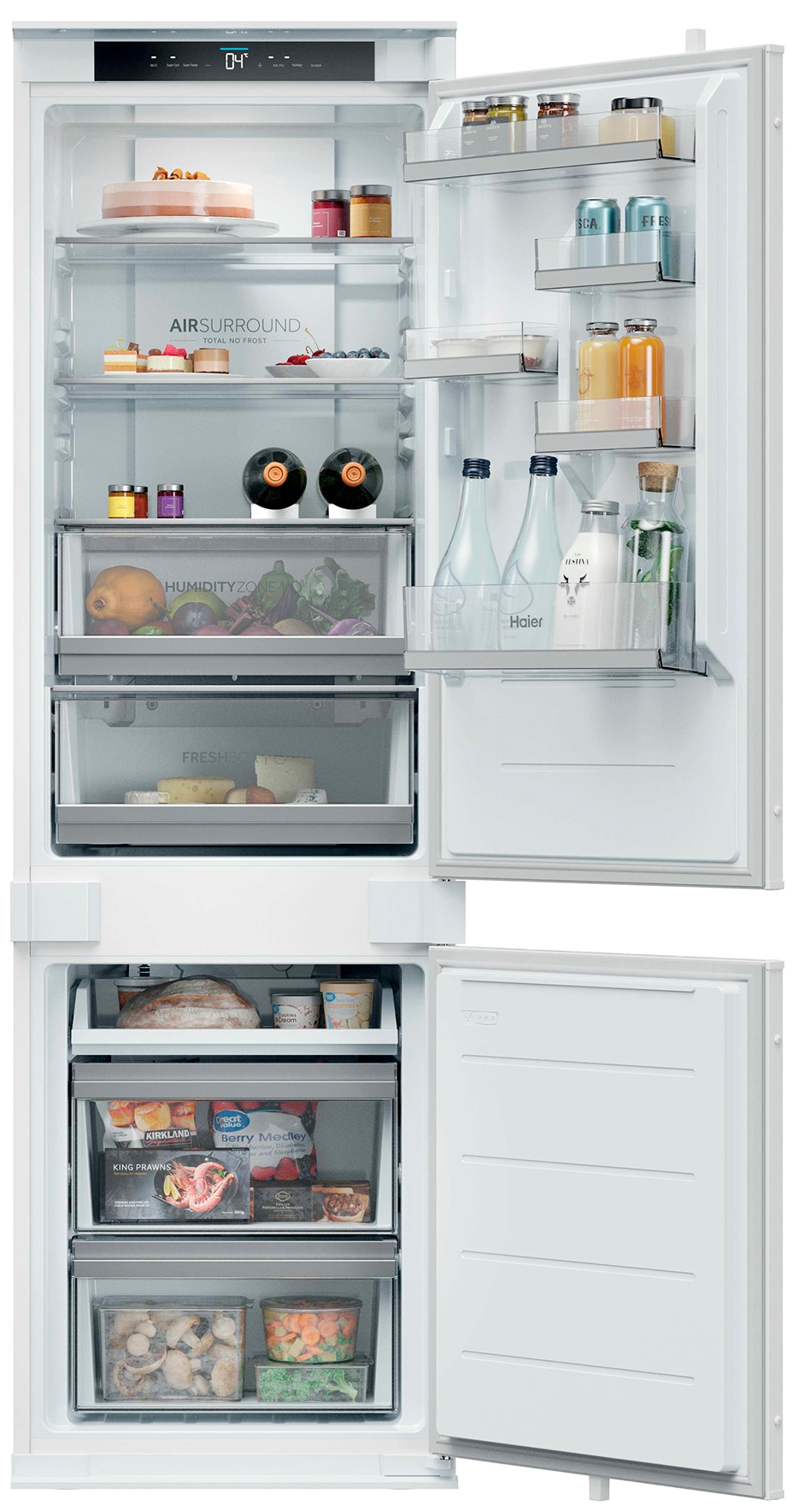 Haier Einbaukühlgefrierkombination ID Titanium 2 »HBQW5518D« 177,2 cm hoch 54 cm breit Humidity Zone: Obst, Gemüse und Salat 2x länger frisch halten